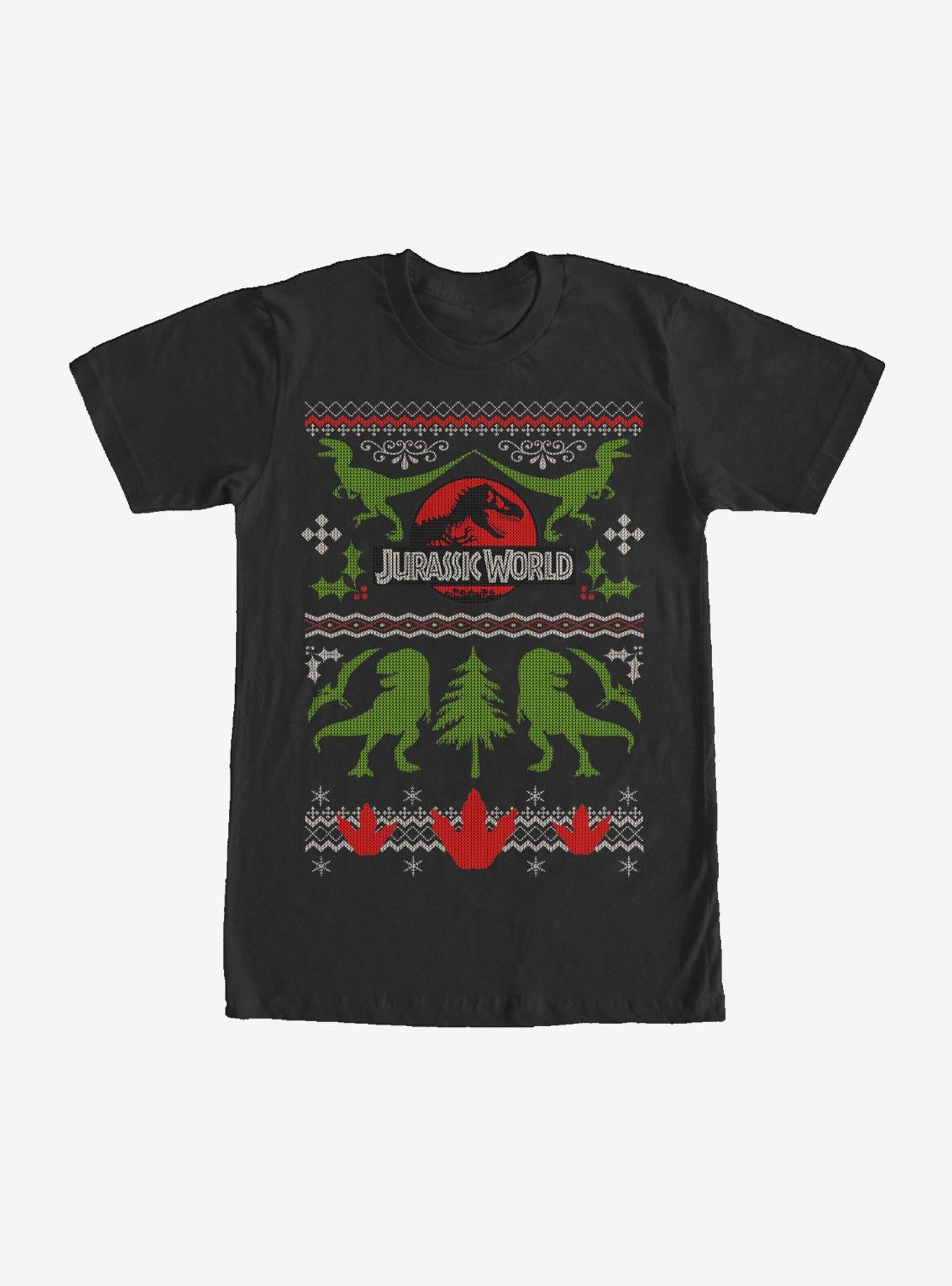 Jurassic Park Ugly Christmas Sweater Print T-Shirt | Premium Unisex T-Shirt, Trending Graphic Tee