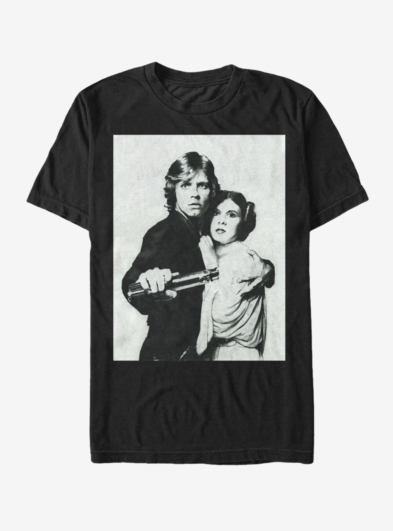 Star Wars Luke and Leia Grayscale T-Shirt | Graphic T-Shirt for Unisex