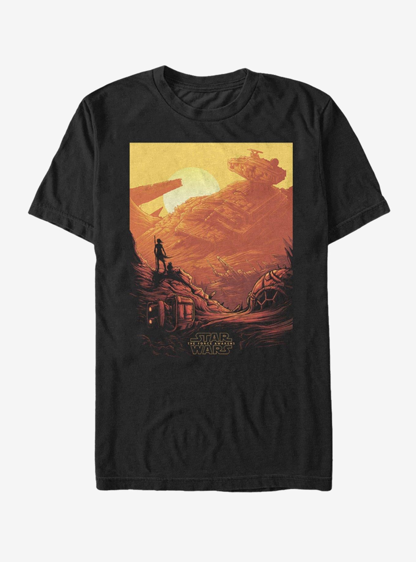 Star Wars Rey Jakku Sunset T-Shirt | Graphic T-Shirt for Unisex