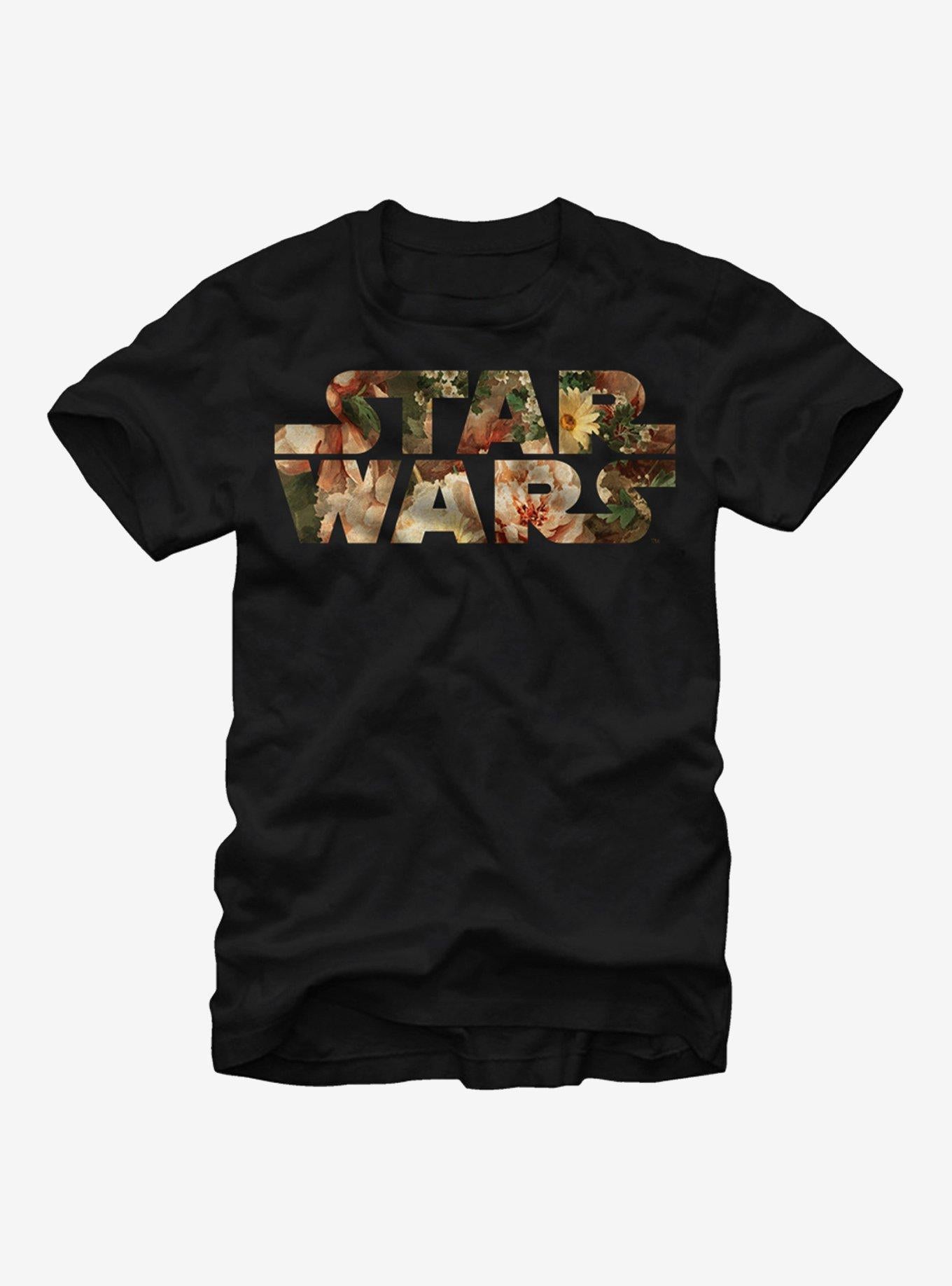 Star Wars Floral Print Logo T-Shirt | Graphic T-Shirt for Unisex