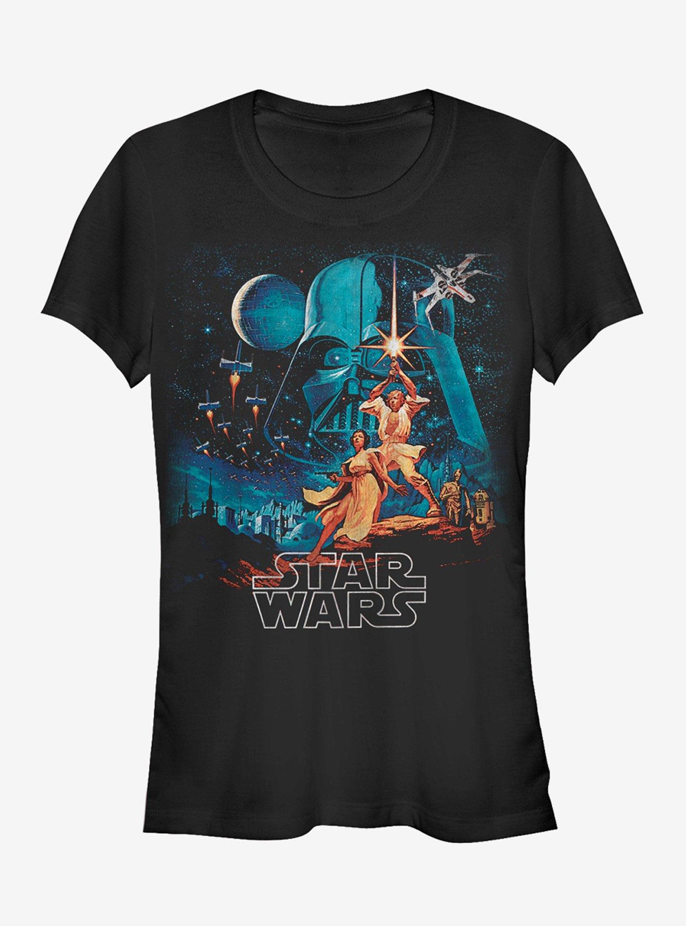 Star Wars Episode IV A New Hope Vintage Art Girls T-Shirt | Premium Unisex T-Shirt, Trending Graphic Tee