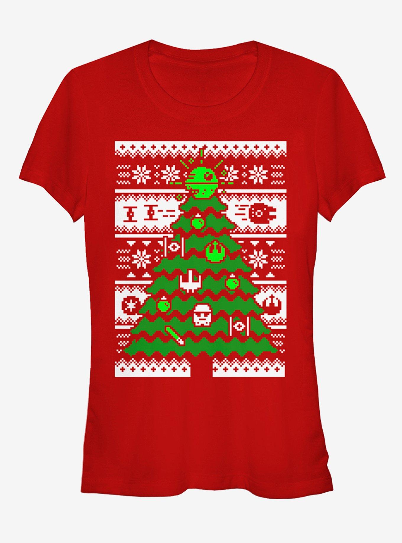 Star Wars Ugly Christmas Sweater Tree Girls T-shirt | Trendy Graphic Tee | Casual Unisex T-shirt
