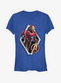 Marvel Avengers Endgame Iron Man Sun Girls Royal Blue T-Shirt | Graphic T-Shirt for Unisex