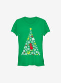 Super Mario Evergreen Christmas Tree Girls T-Shirt | Premium Unisex T-Shirt, Trending Graphic Tee