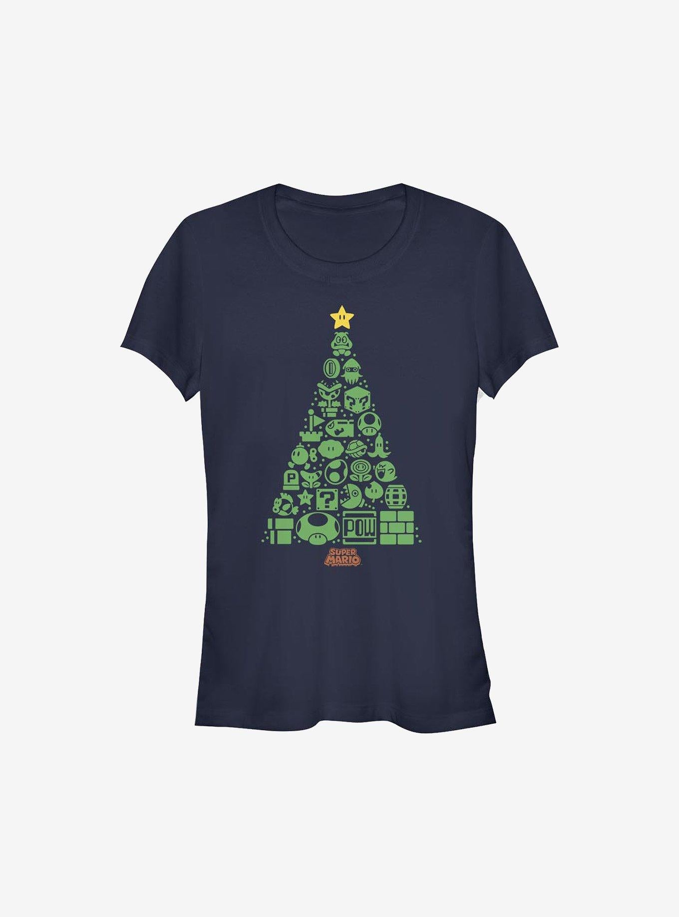 Super Mario Trees A Crowd Holiday Girls T-Shirt | Premium Unisex T-Shirt, Trending Graphic Tee
