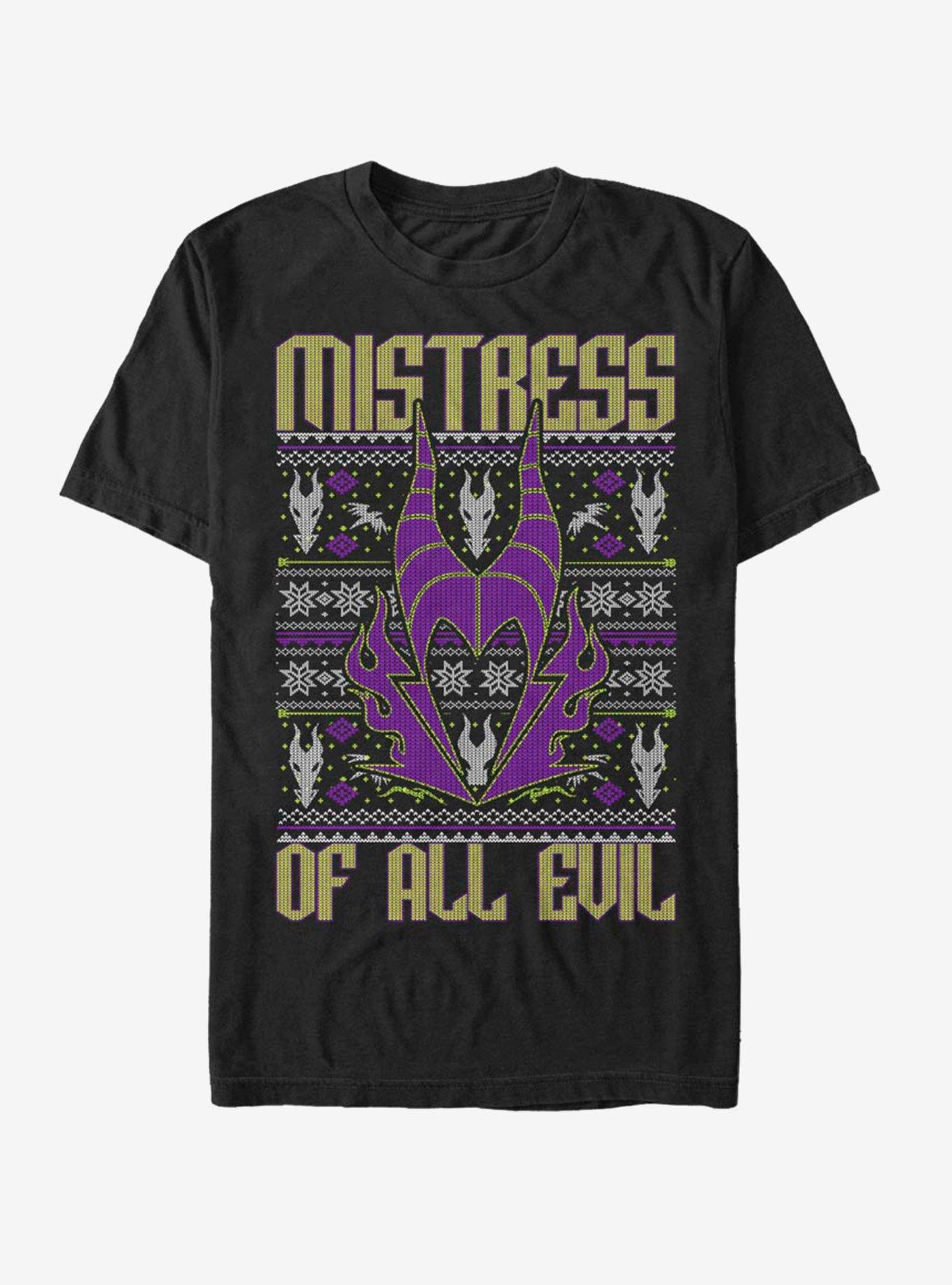 Disney Sleeping Beauty Maleficent Evil Christmas Sweater T-shirt | Trendy Graphic Tee | Casual Unisex T-shirt