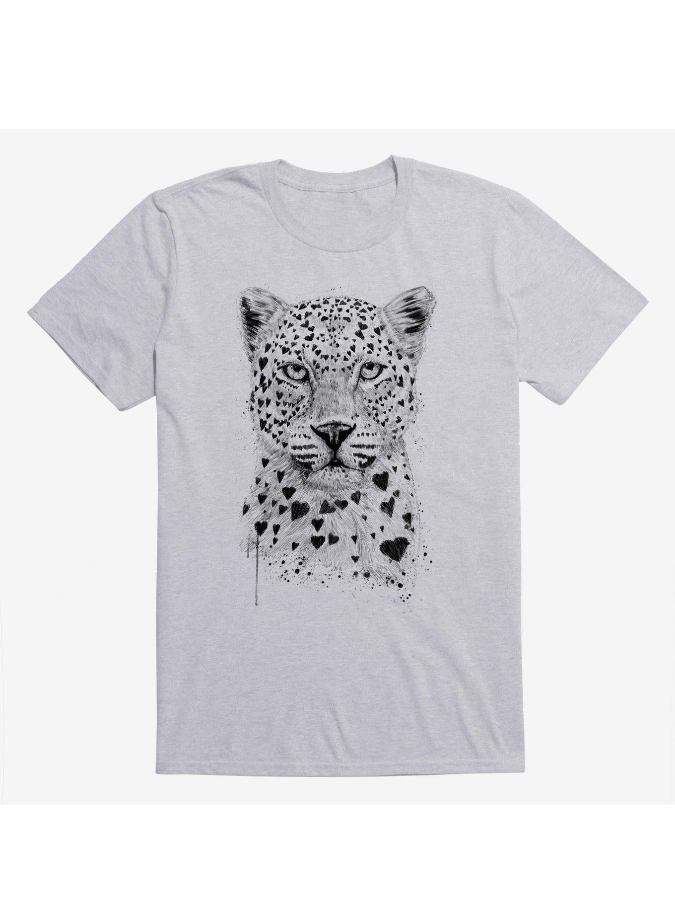 Lovely Leopard Hearts Sport Grey Shirt T Shirt Gift Ready
