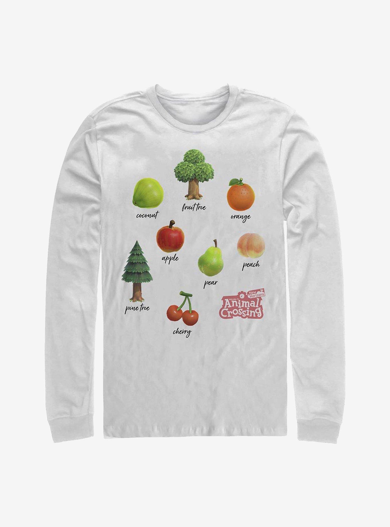 Nintendo Animal Crossing Fruits And Trees Long-Sleeve T-Shirt | Premium Unisex T-Shirt, Trending Graphic Tee