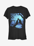 Cartoon Lady And The Tramp Silhouette Love Girls Shirt T Shirt Everyday Wear