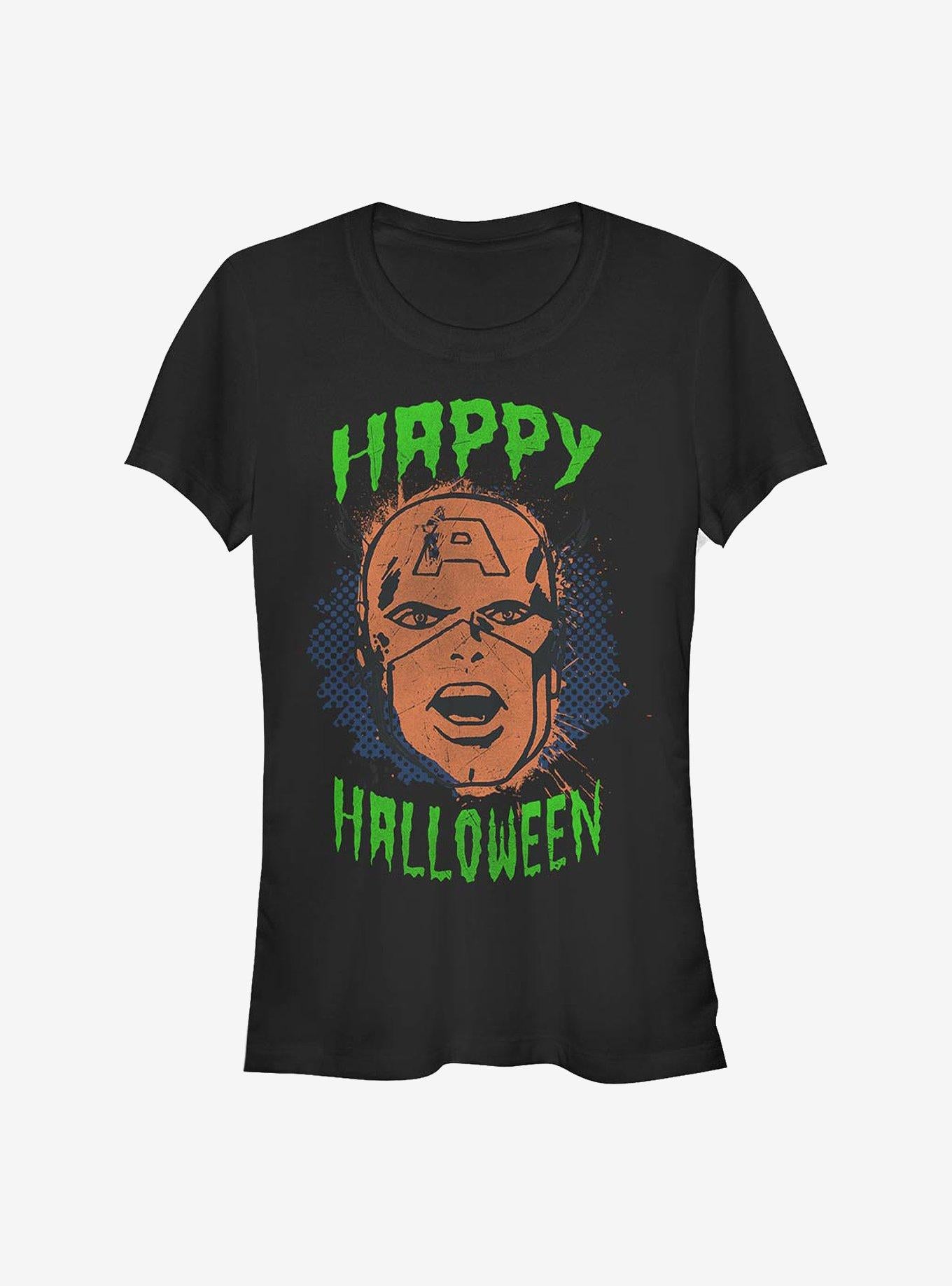 Marvel Captain America Captain America Face Halloween Girls T-Shirt