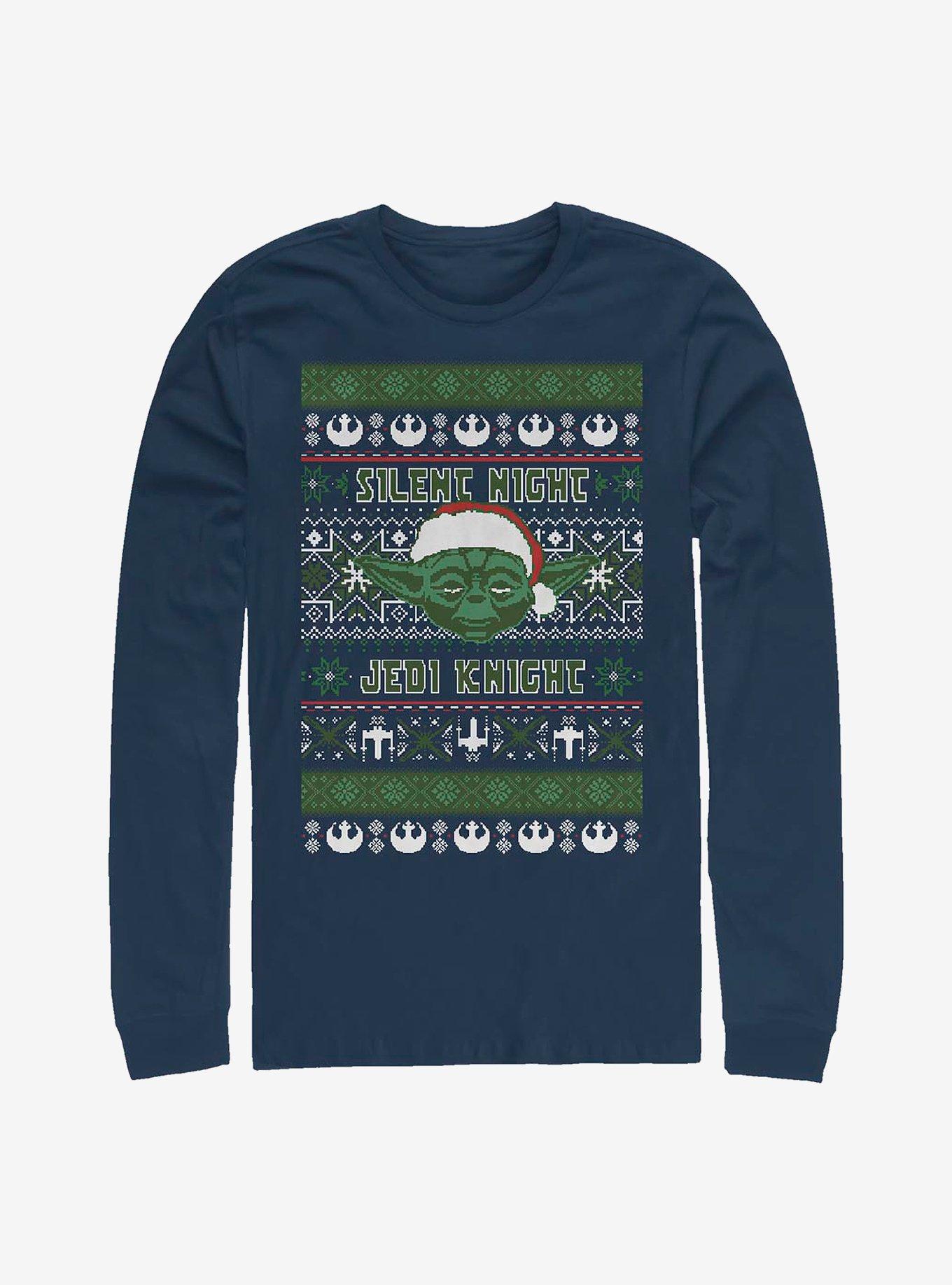 Star Wars Silent Night Jedi Knight Long-sleeve T-shirt | Trendy Graphic Tee | Casual Unisex T-shirt