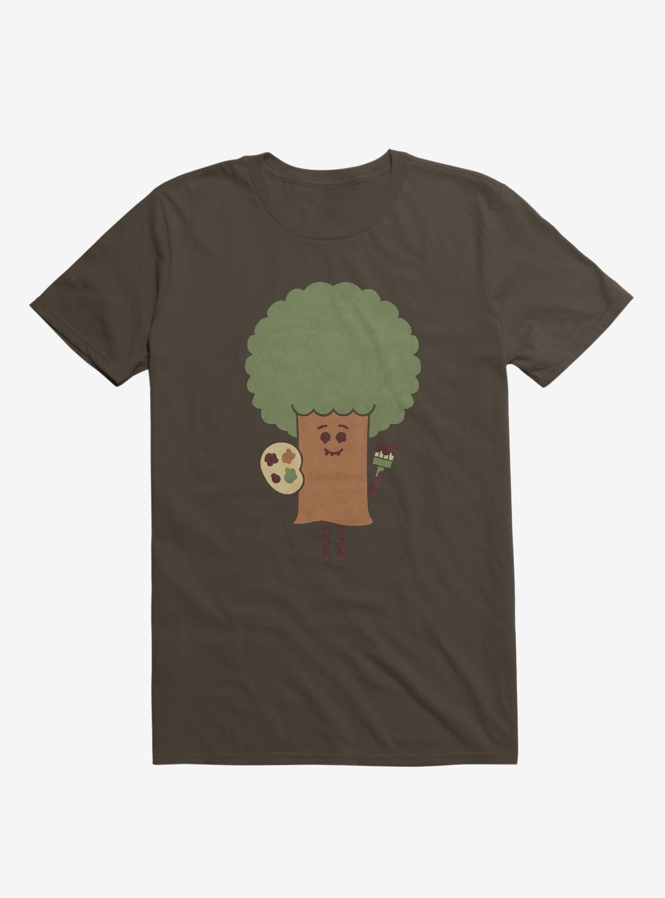 Happy Tree Painter Brown T-Shirt | Premium Unisex T-Shirt, Trending Graphic Tee