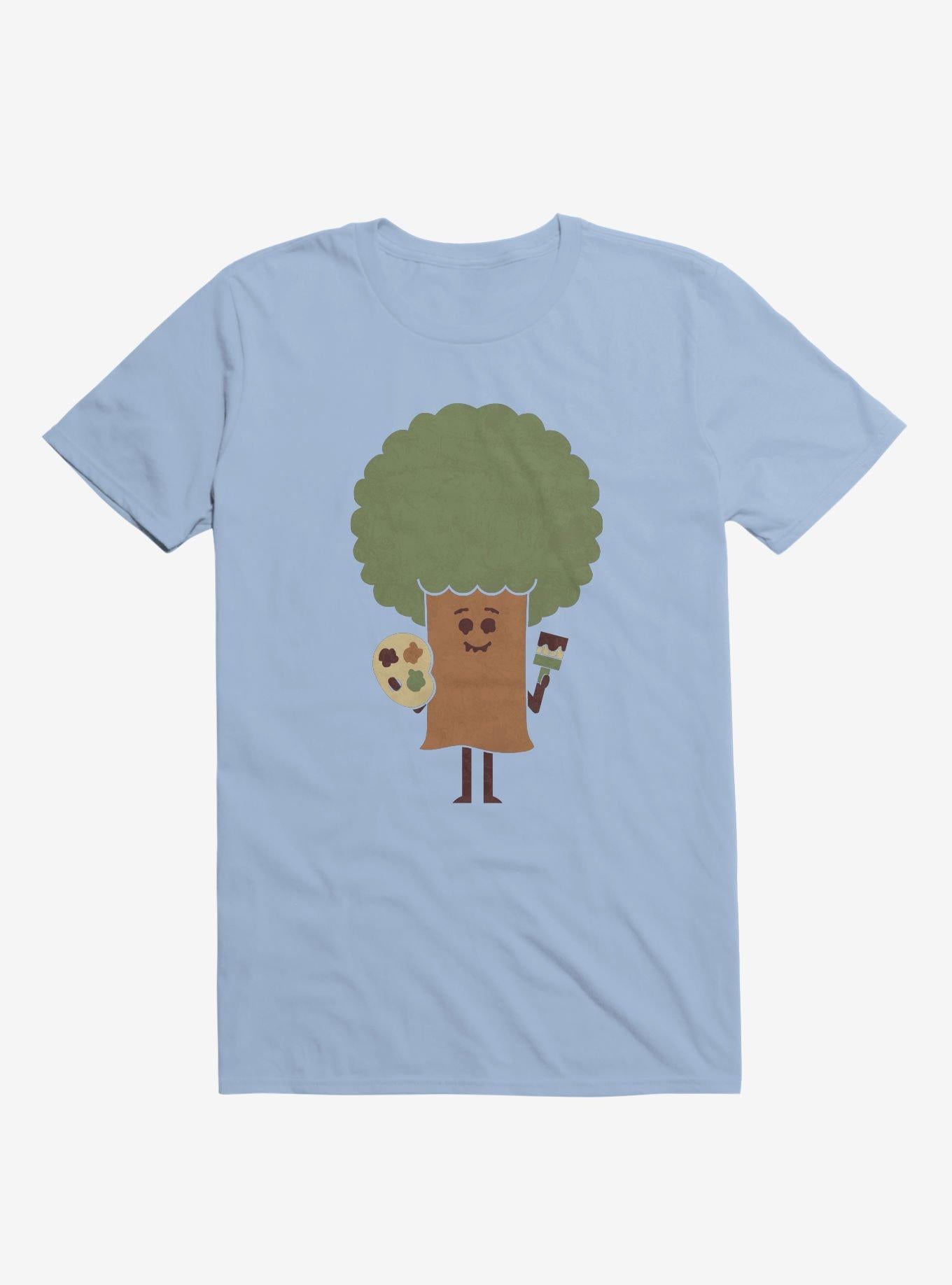 Happy Tree Painter Light Blue T-Shirt | Premium Unisex T-Shirt, Trending Graphic Tee