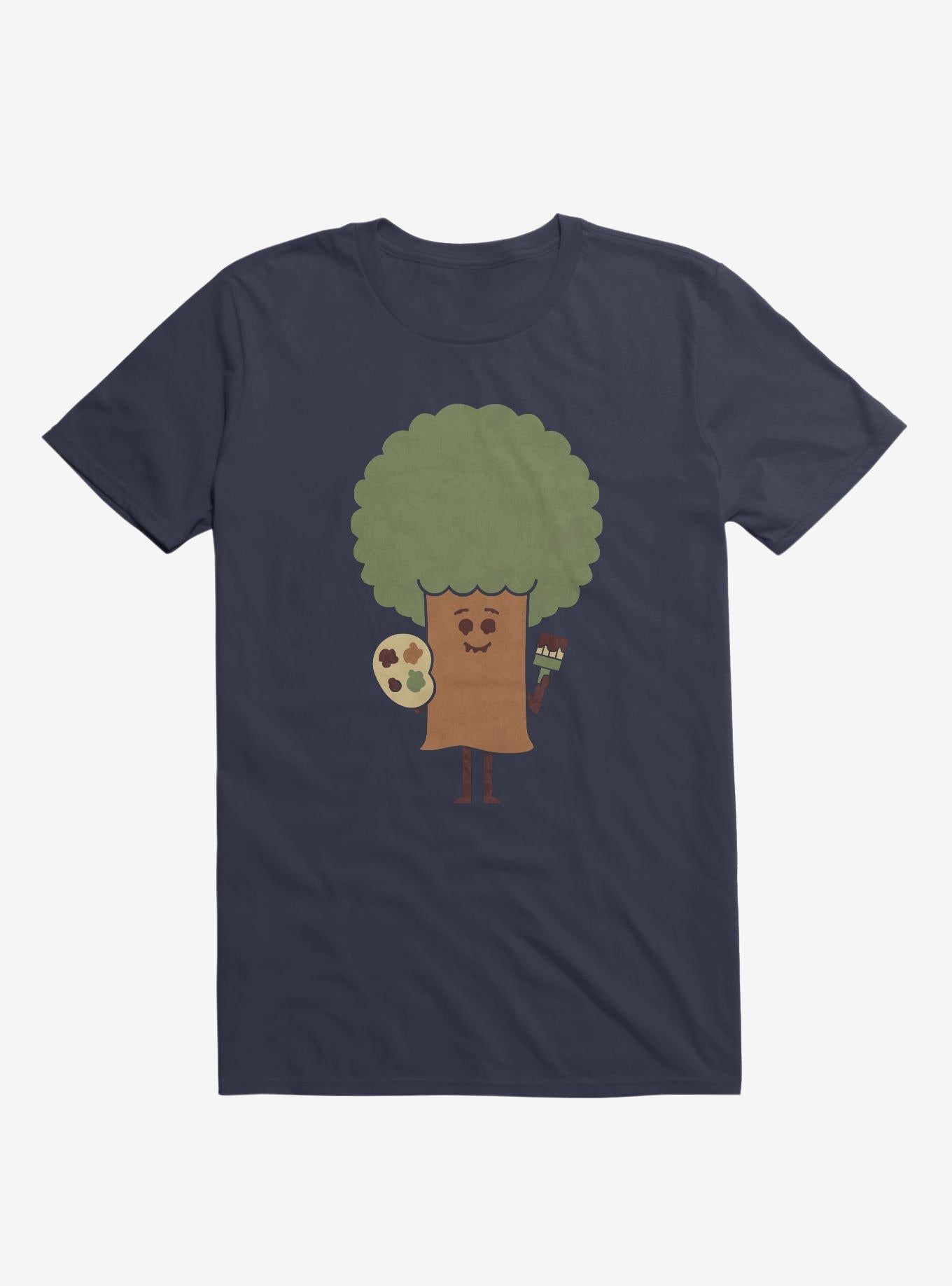 Happy Tree Painter Navy Blue T-Shirt | Premium Unisex T-Shirt, Trending Graphic Tee