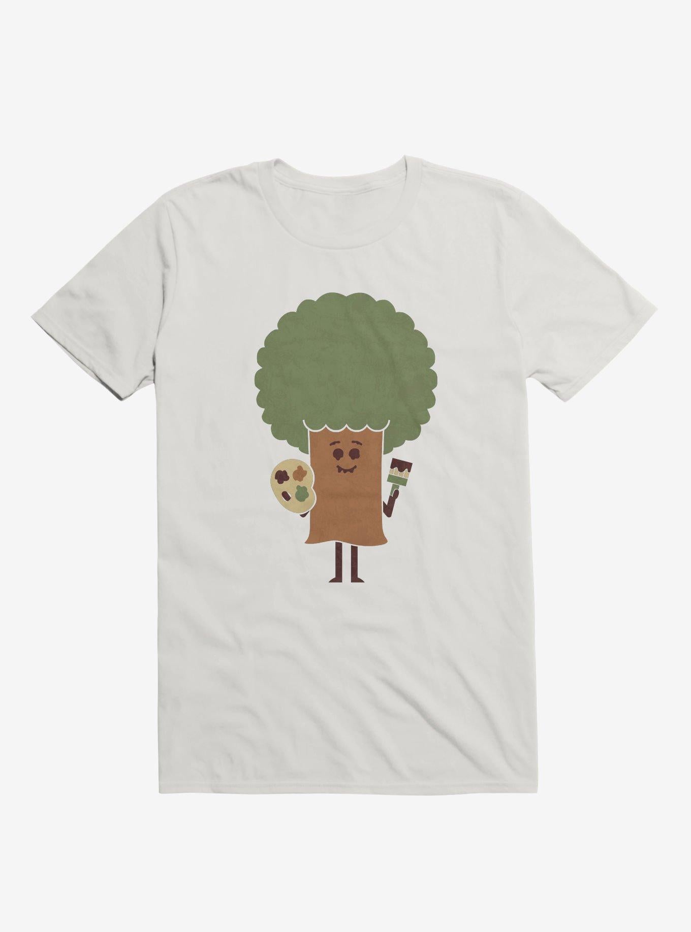 Happy Tree Painter White T-Shirt | Premium Unisex T-Shirt, Trending Graphic Tee
