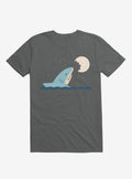 Shark Moon Bite Charcoal Grey T-Shirt | Premium Unisex T-Shirt, Trending Graphic Tee