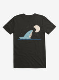 Shark Moon Bite Black T-Shirt | Premium Unisex T-Shirt, Trending Graphic Tee