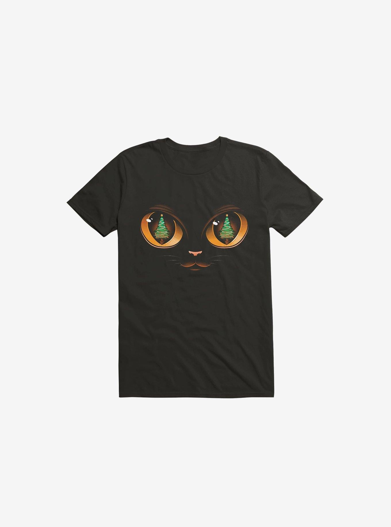 Xmas Cat Attack Black T-Shirt | Premium Unisex T-Shirt, Trending Graphic Tee