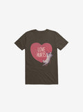 Love Hurts Cat Brown Shirt T Shirt Minimal Style
