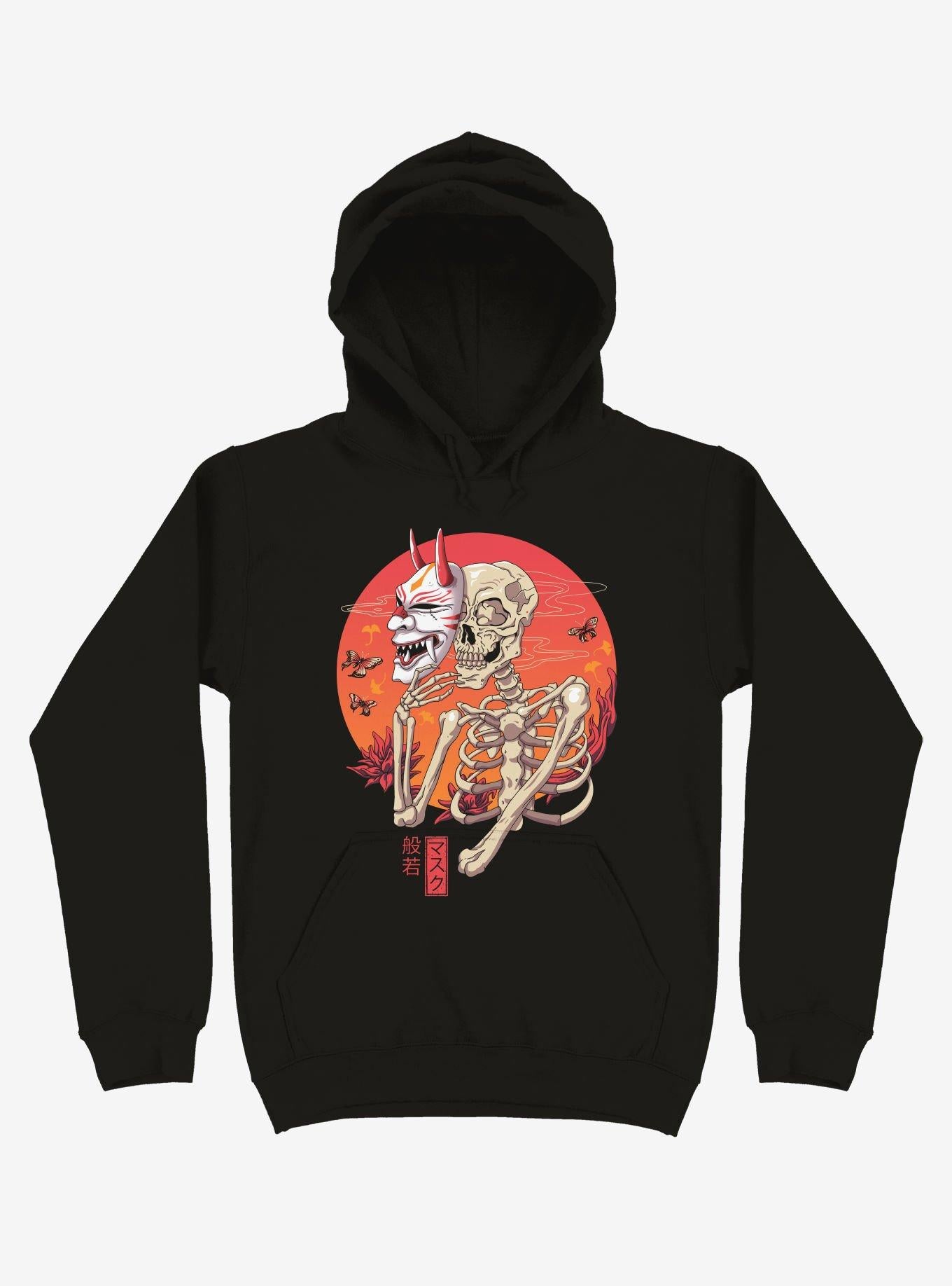 Hannya Yokai Mask Black Hoodie