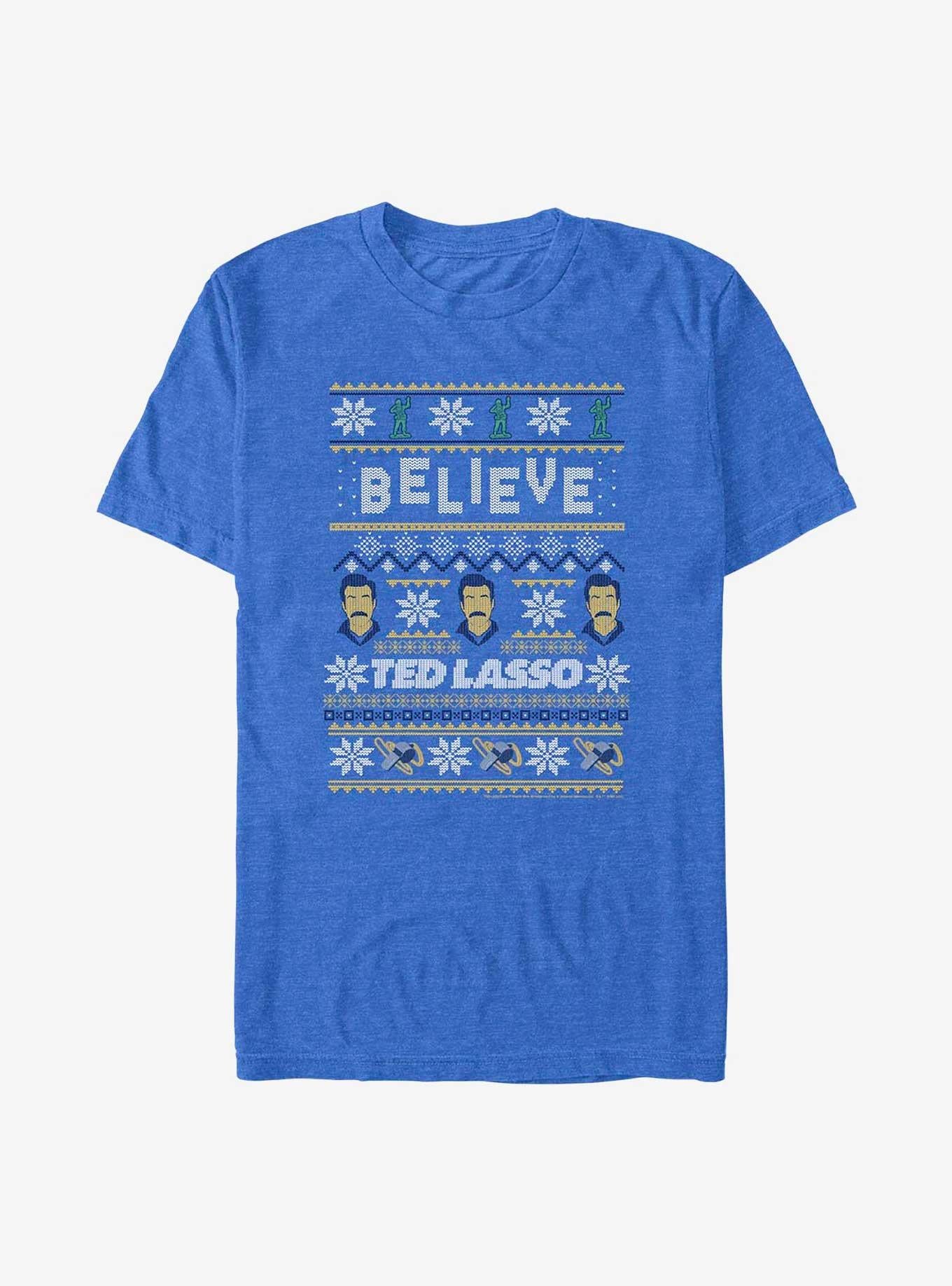 Ted Lasso Believe Ugly Sweater T-Shirt | Premium Unisex T-Shirt, Trending Graphic Tee