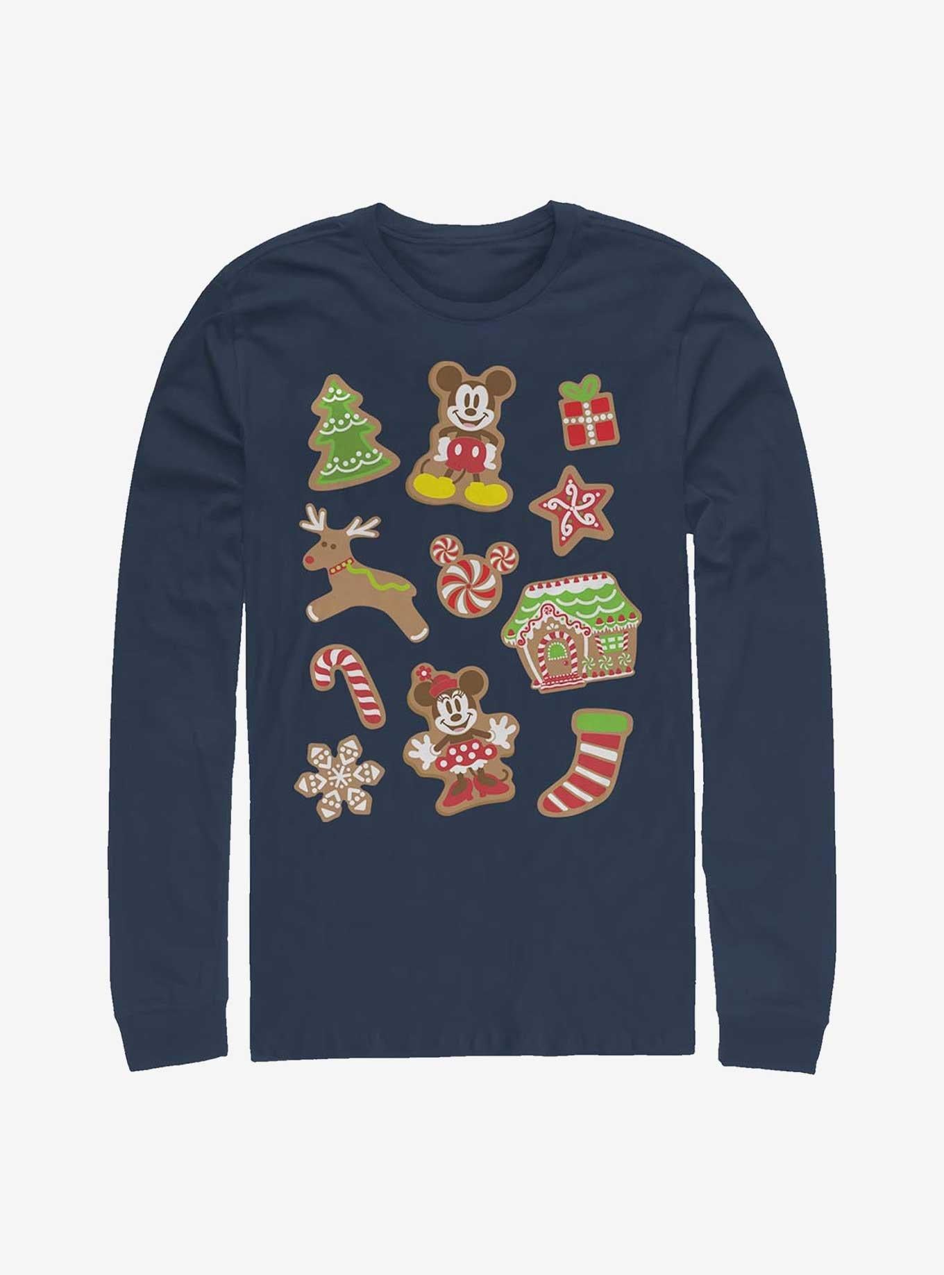 Disney Mickey Mouse Minnie Mouse Holiday Gingerbread Cookies Long-Sleeve T-Shirt | Premium Unisex T-Shirt, Trending Graphic Tee