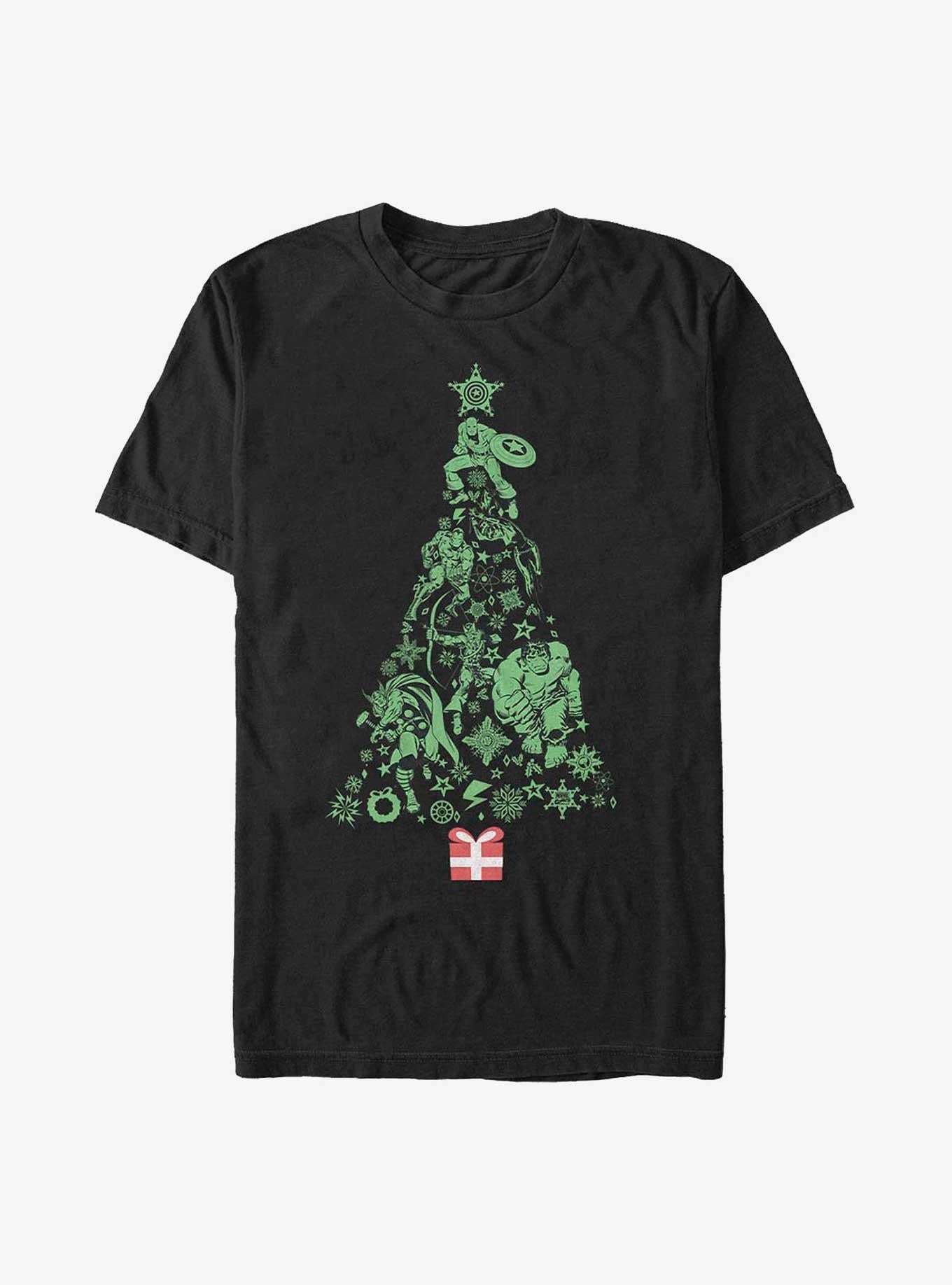 Marvel Holiday Icon Tree T-Shirt | Premium Unisex T-Shirt, Trending Graphic Tee