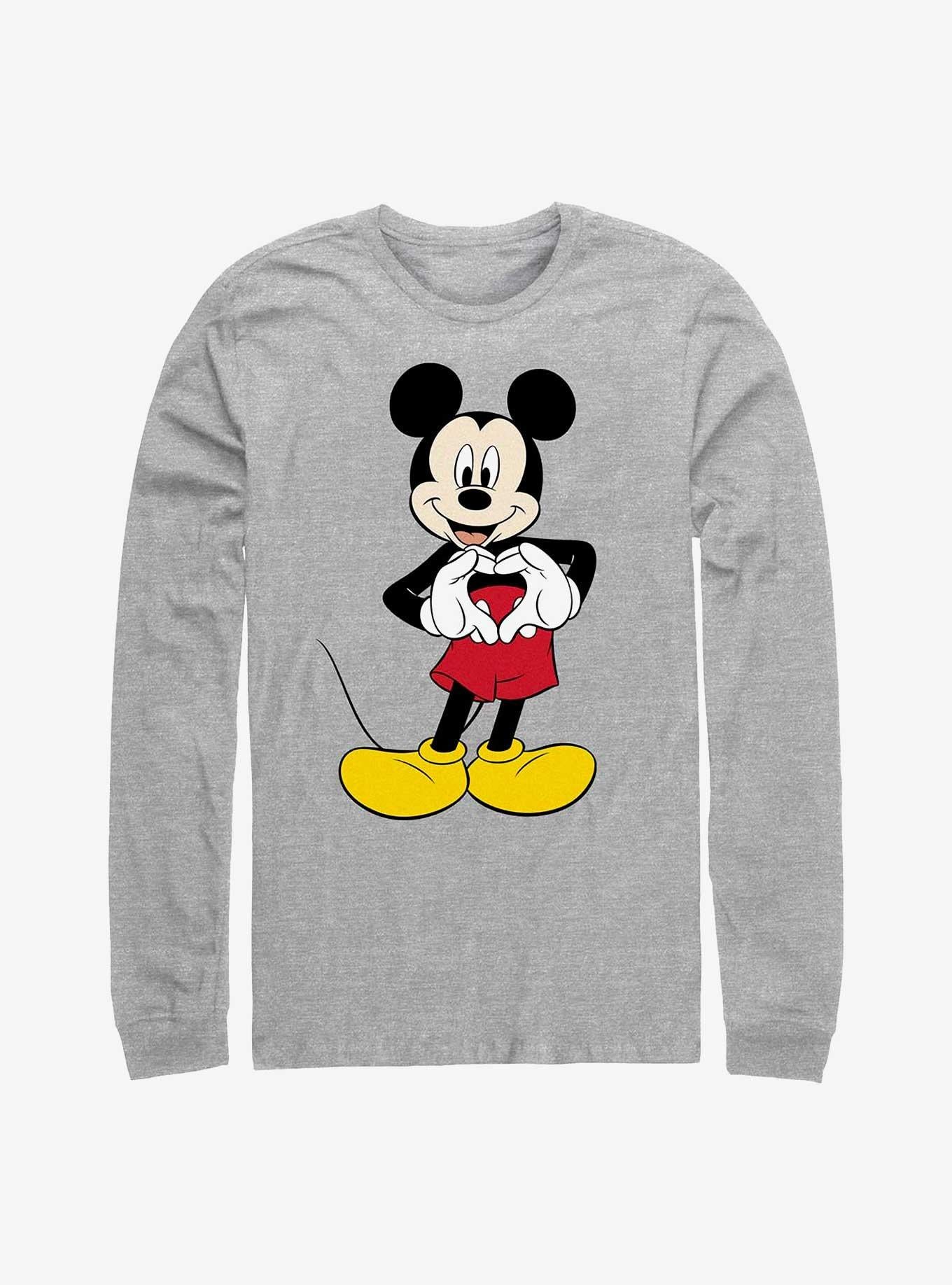 Cartoon Mickey Mouse Love Long Sleeve Shirt Long Sleeve Tee Everyday Wear