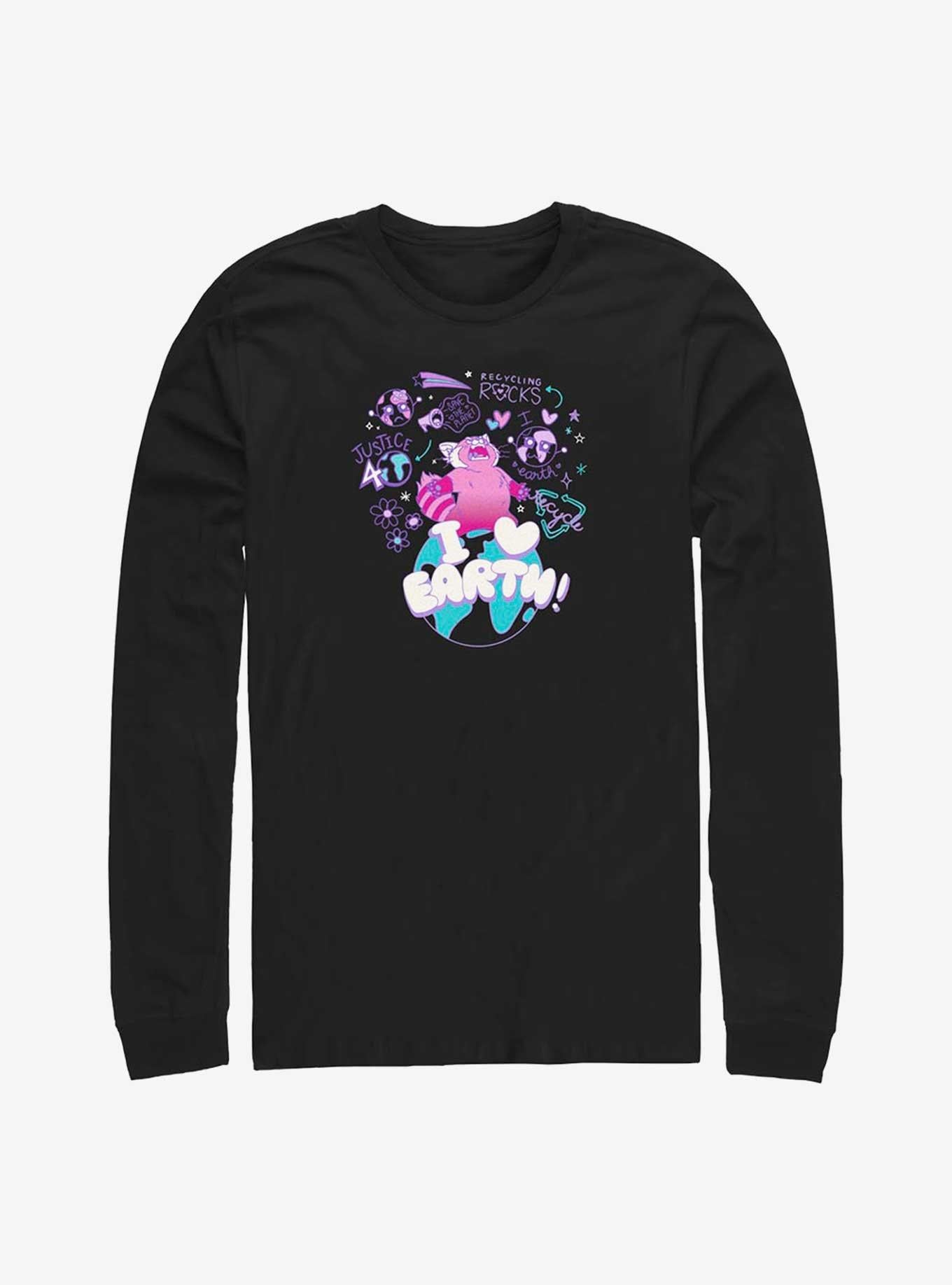 Cartoon Animated Turning Red Earth Love Long Sleeve Shirt Long Sleeve Tee Minimal Style