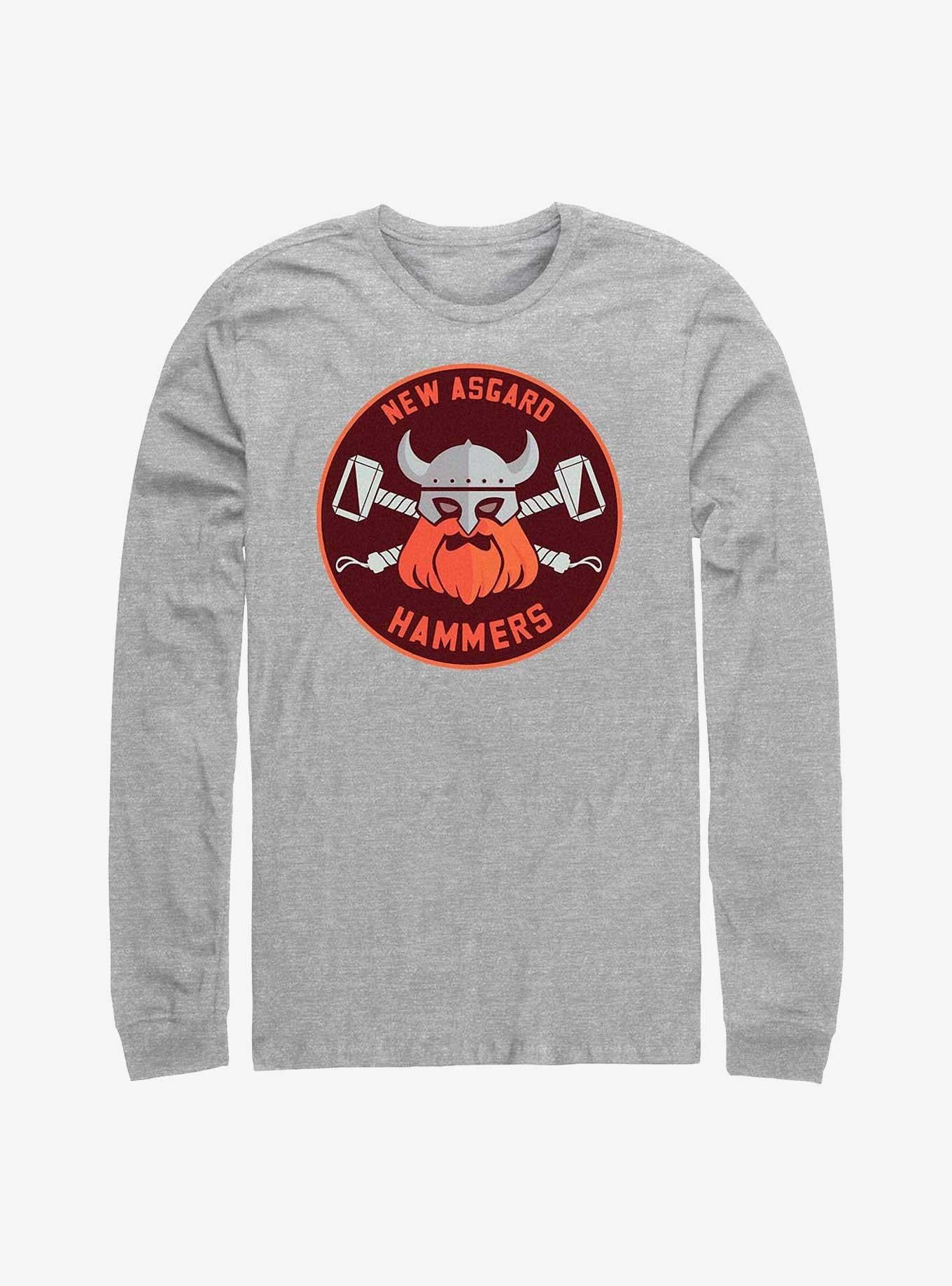 Superhero Love And Thunder Hammers Badge Long Sleeve Shirt Long Sleeve Tee Clean Design