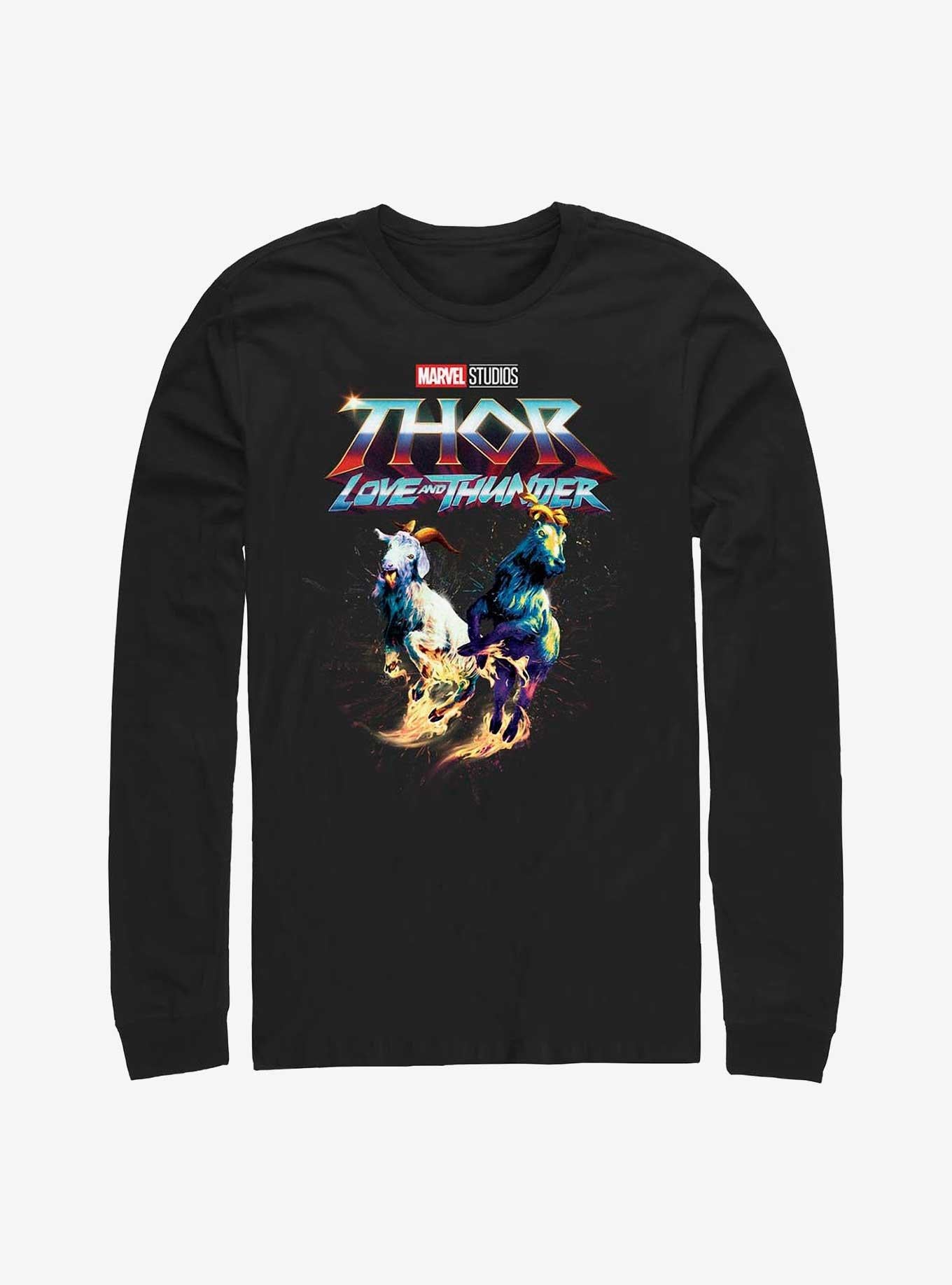 Superhero Love And Thunder Rainbow Goats Long Sleeve Shirt Long Sleeve Tee Everyday Wear
