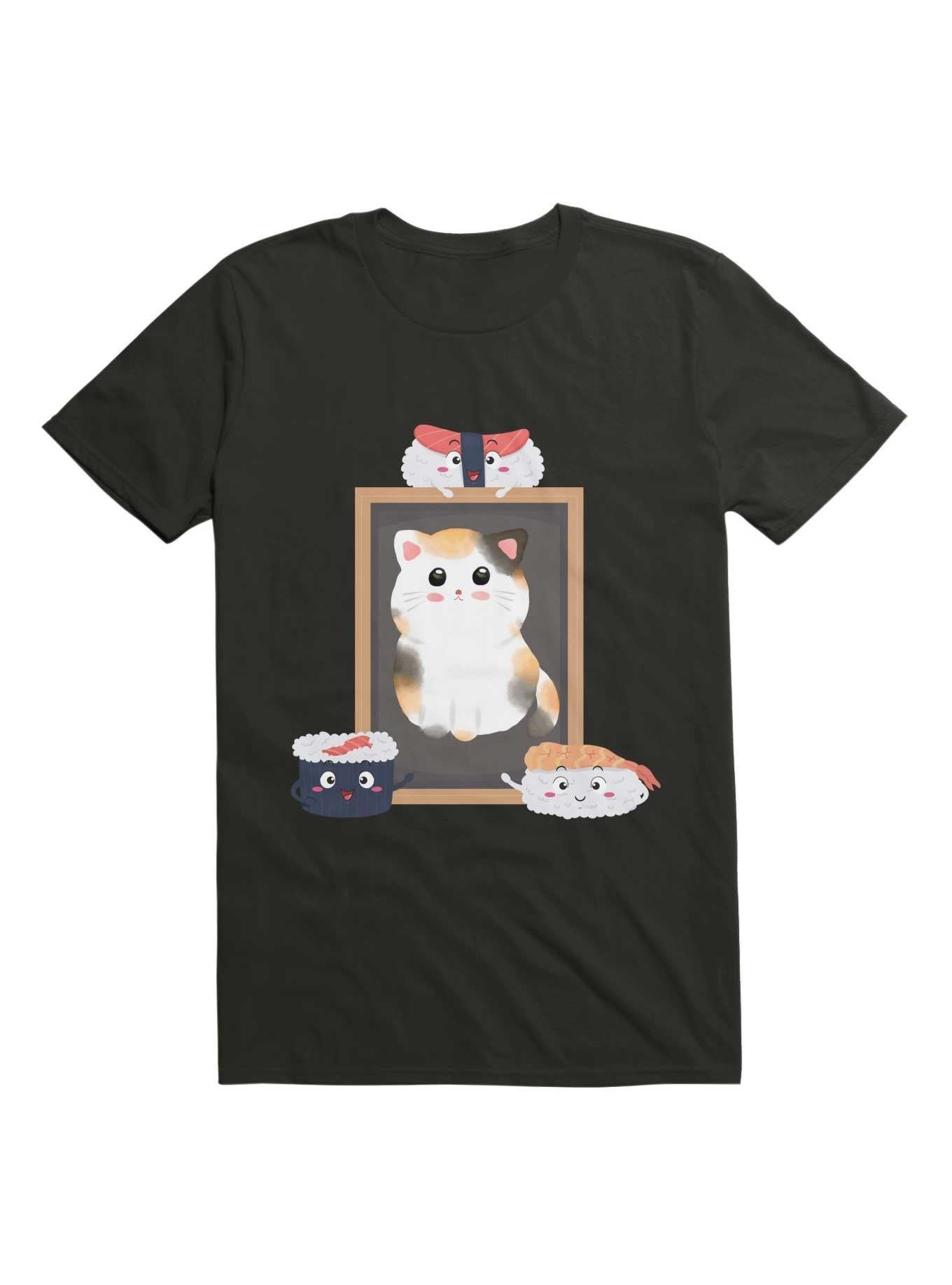 Kawaii Funny Sushi Loves Cute Cat Kawaii Shirt T Shirt Everyday Wear