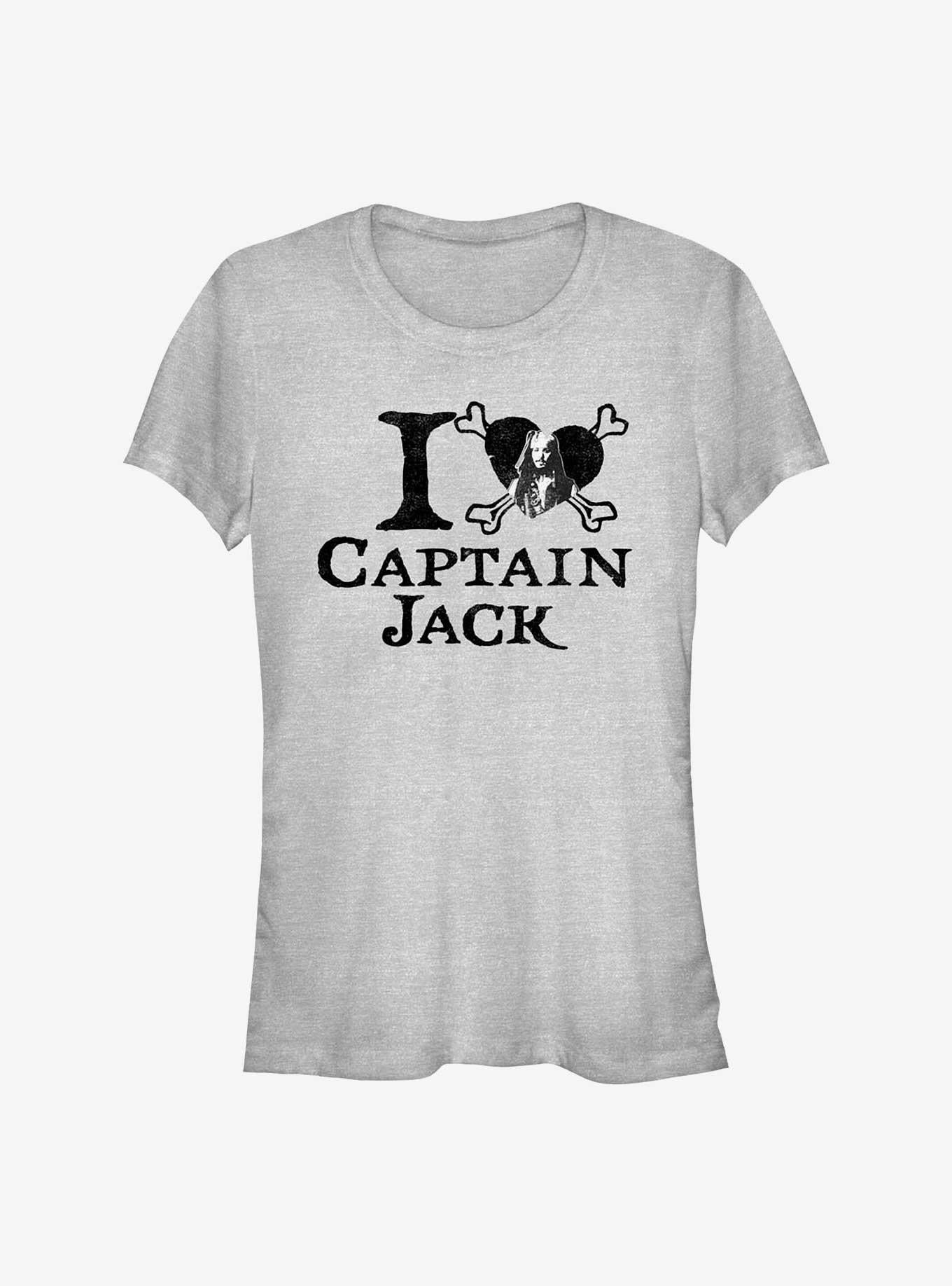 Cartoon Pirates Of The Caribbean I Love Captain Jack Girls Shirt T Shirt Cozy Fit