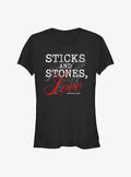 Cartoon Pirates Of The Caribbean Sticks And Stones Love Girls Shirt T Shirt Gift Ready