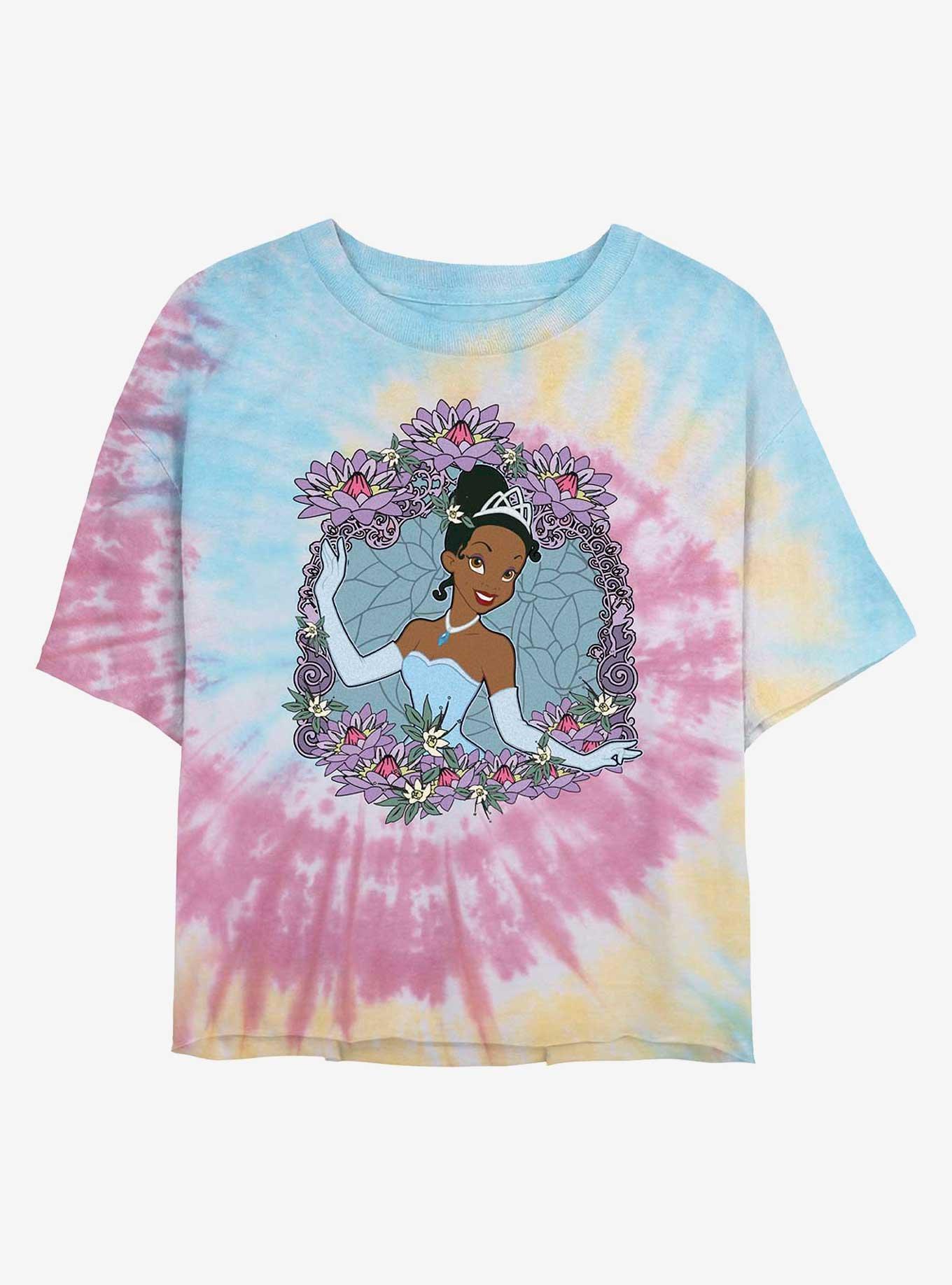Cartoon The Princess And The Frog Tiana Love Tie Dye Crop Girls Shirt T Shirt Minimal Style