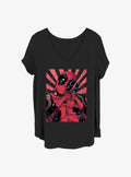 Superhero Deadpool Love Portrait Girls Shirt Plus Size T Shirt Clean Design