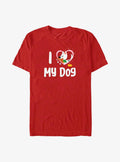 Cartoon Bolt Love My Dog Shirt T Shirt Minimal Style