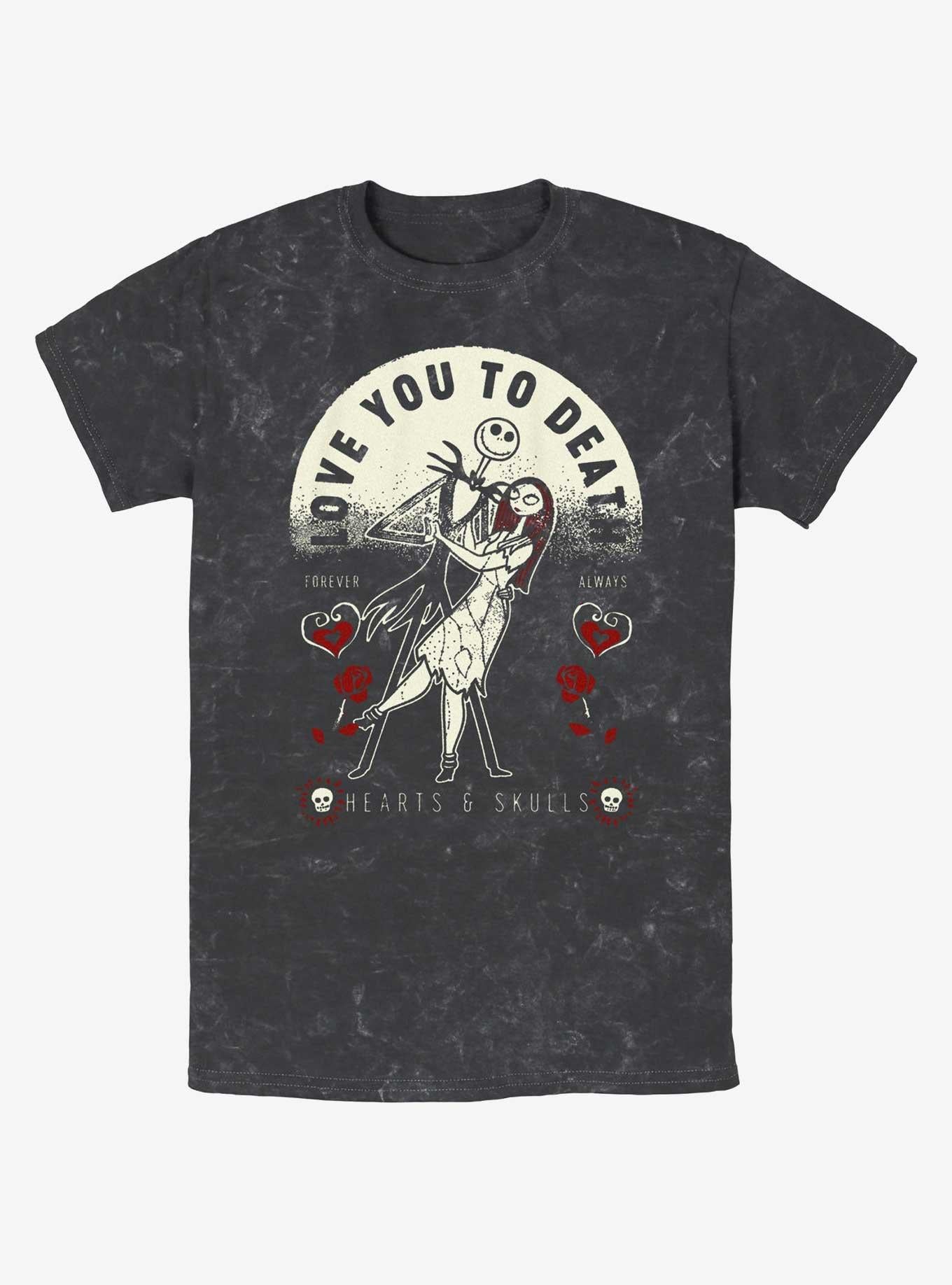 The Nightmare Before Christmas Jack Sally Love You To Death Mineral Wash Shirt T Shirt Gift Ready