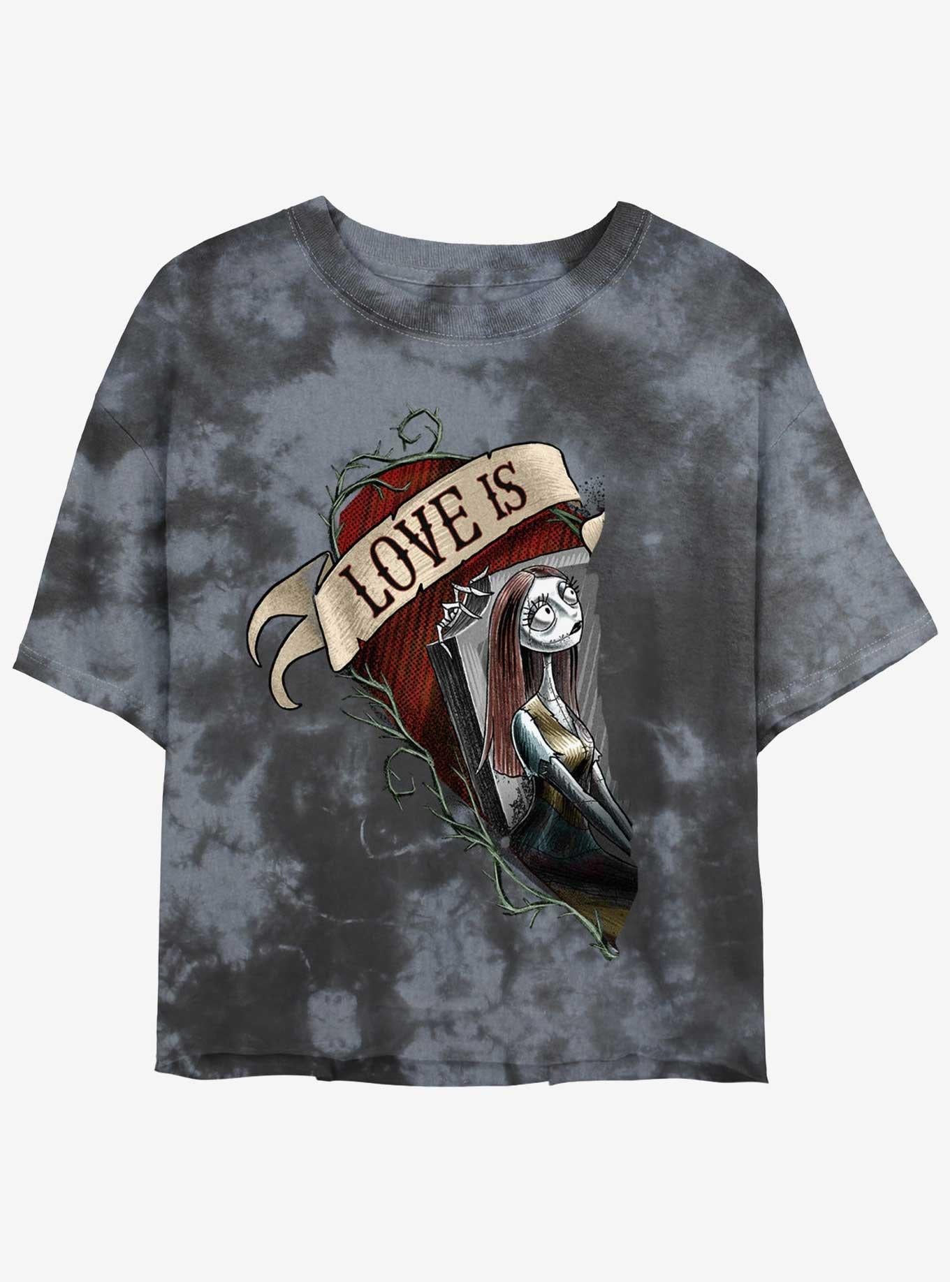 Cartoon The Nightmare Before Christmas Sally Loves Tie Dye Girls Crop Shirt T Shirt Everyday Wear