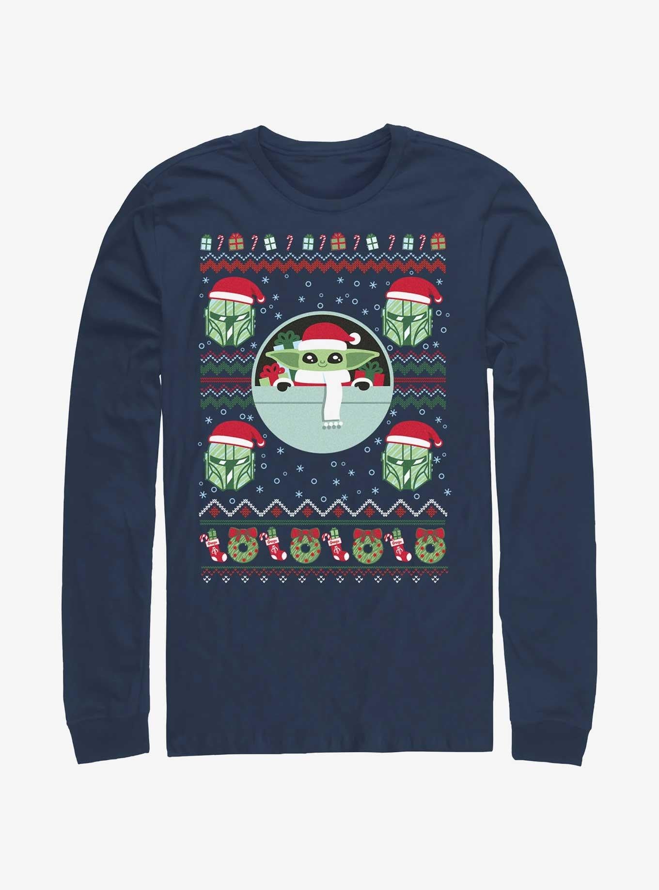 Star Wars The Mandalorian Grogu Ugly Christmas Long-Sleeve T-Shirt | Premium Unisex T-Shirt, Trending Graphic Tee