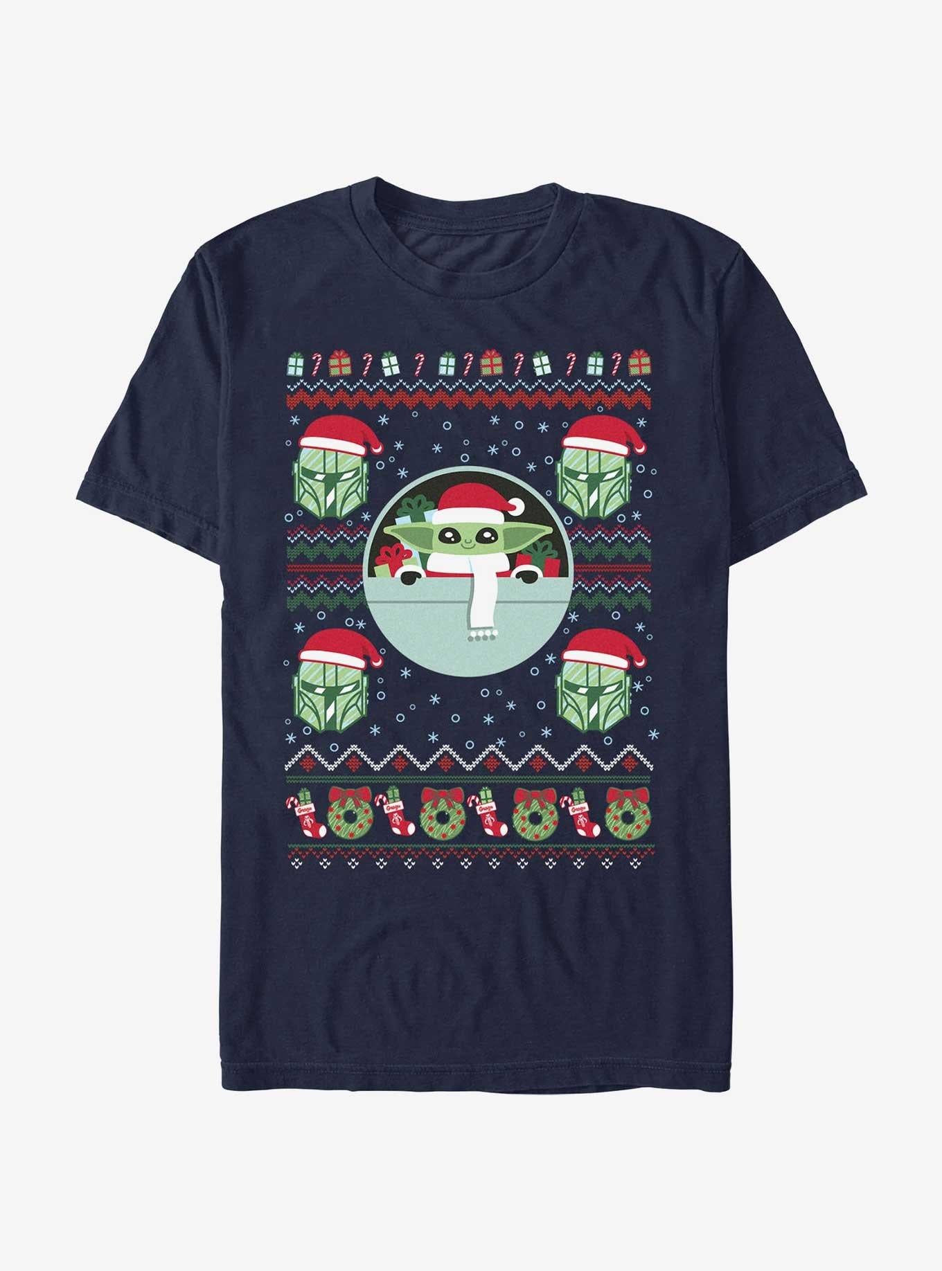 Star Wars The Mandalorian Grogu Ugly Christmas T-Shirt | Premium Unisex T-Shirt, Trending Graphic Tee