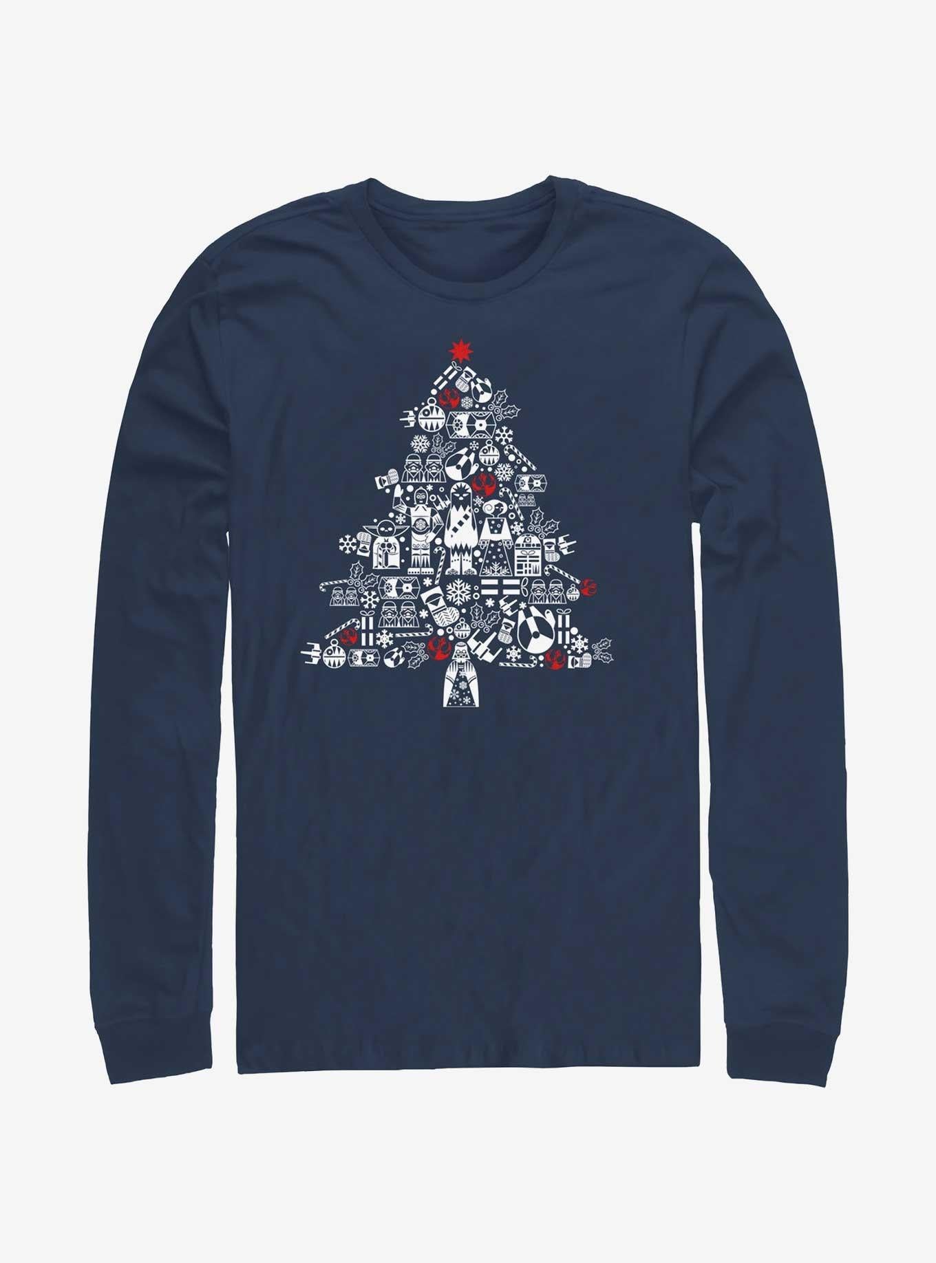 Star Wars Christmas Tree Fill Long-Sleeve T-Shirt | Premium Unisex T-Shirt, Trending Graphic Tee