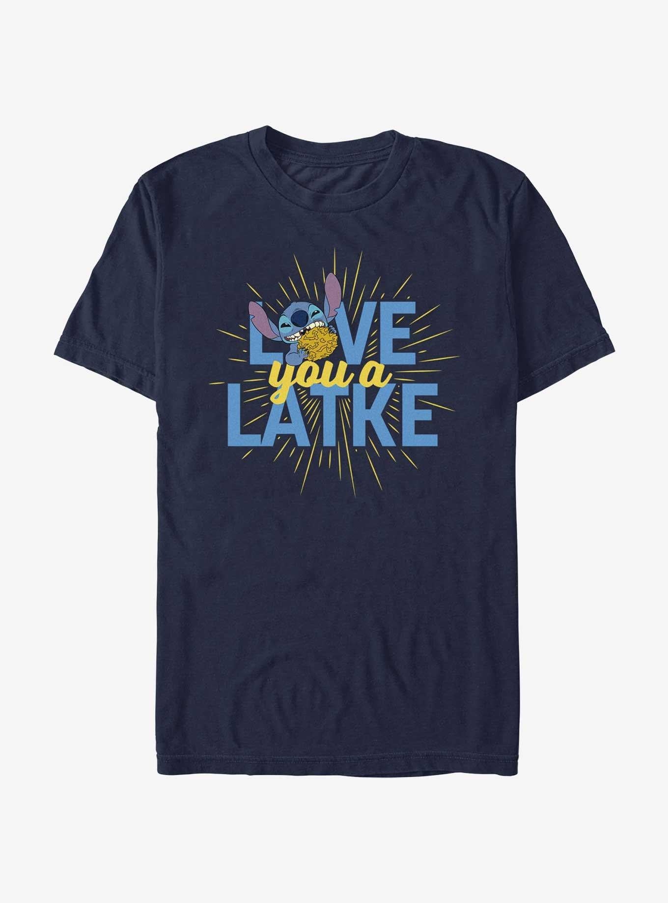 Cartoon Lilo Stitch Hanukkah Love You A Latke Shirt T Shirt Minimal Style