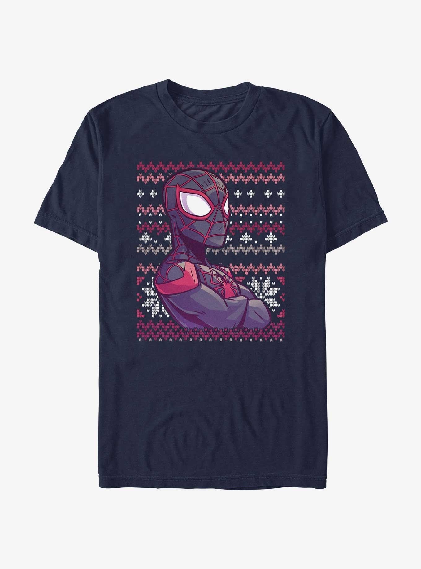Marvel Spider-Man Miles Morales Ugly Christmas T-Shirt | Premium Unisex T-Shirt, Trending Graphic Tee