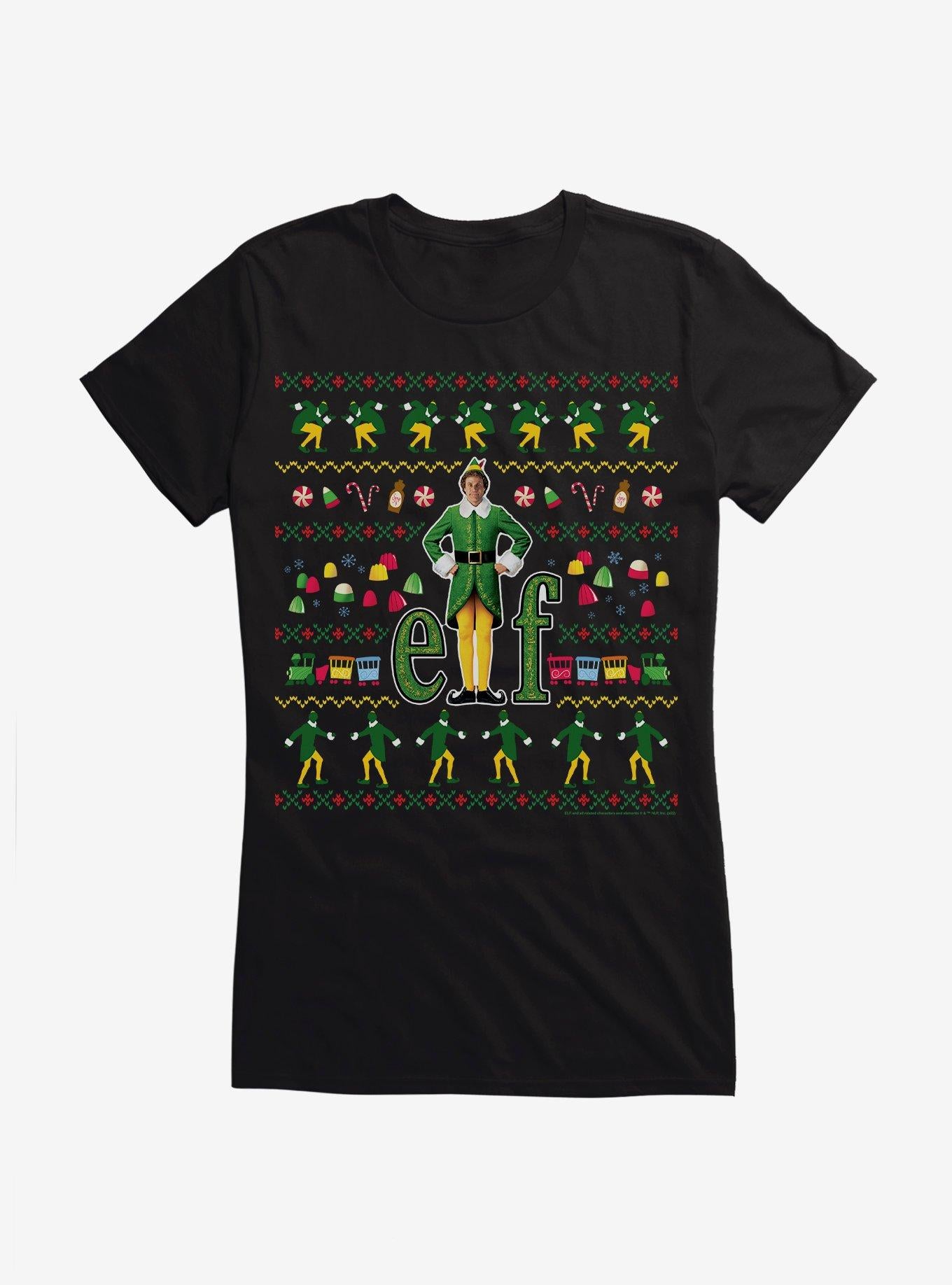 Elf Movie Ugly Christmas Pattern Girls T-Shirt | Premium Unisex T-Shirt, Trending Graphic Tee