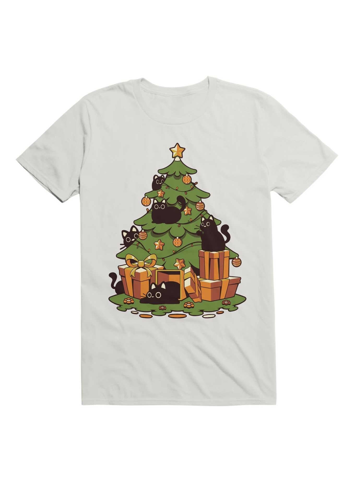 Black Cats On Christmas Tree T-Shirt | Premium Unisex T-Shirt, Trending Graphic Tee
