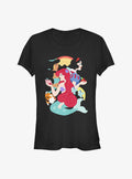 Cartoon The Little Mermaid Lovely Ladies Girls Shirt T Shirt Cozy Fit