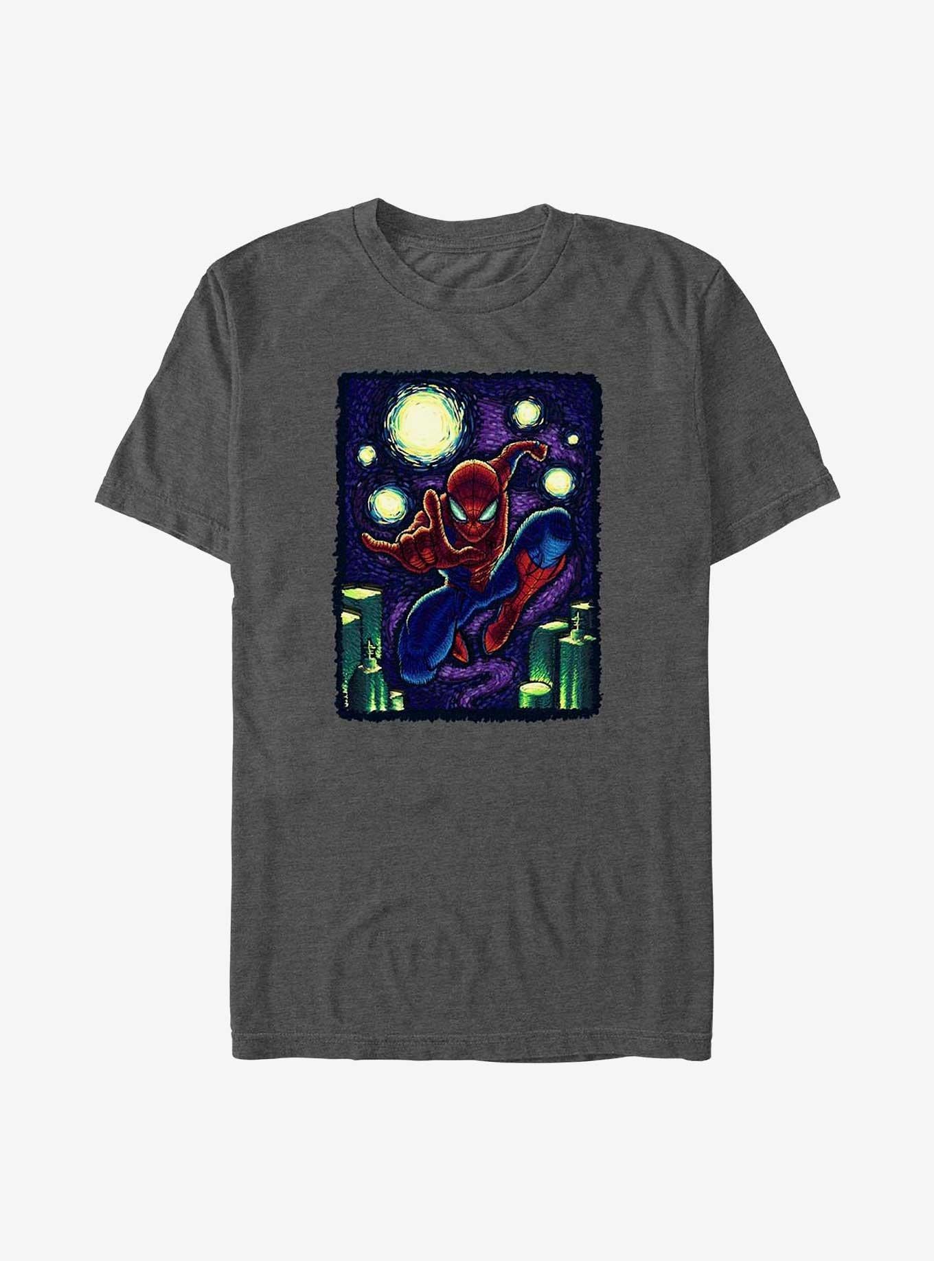 Marvel Spider-Man Starry New York Big Tall T-Shirt | Premium Unisex T-Shirt, Trending Graphic Tee