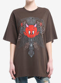 Hot Stuff Ornate Cross Girls Oversized T-shirt | Trendy Graphic Tee | Casual Unisex T-shirt