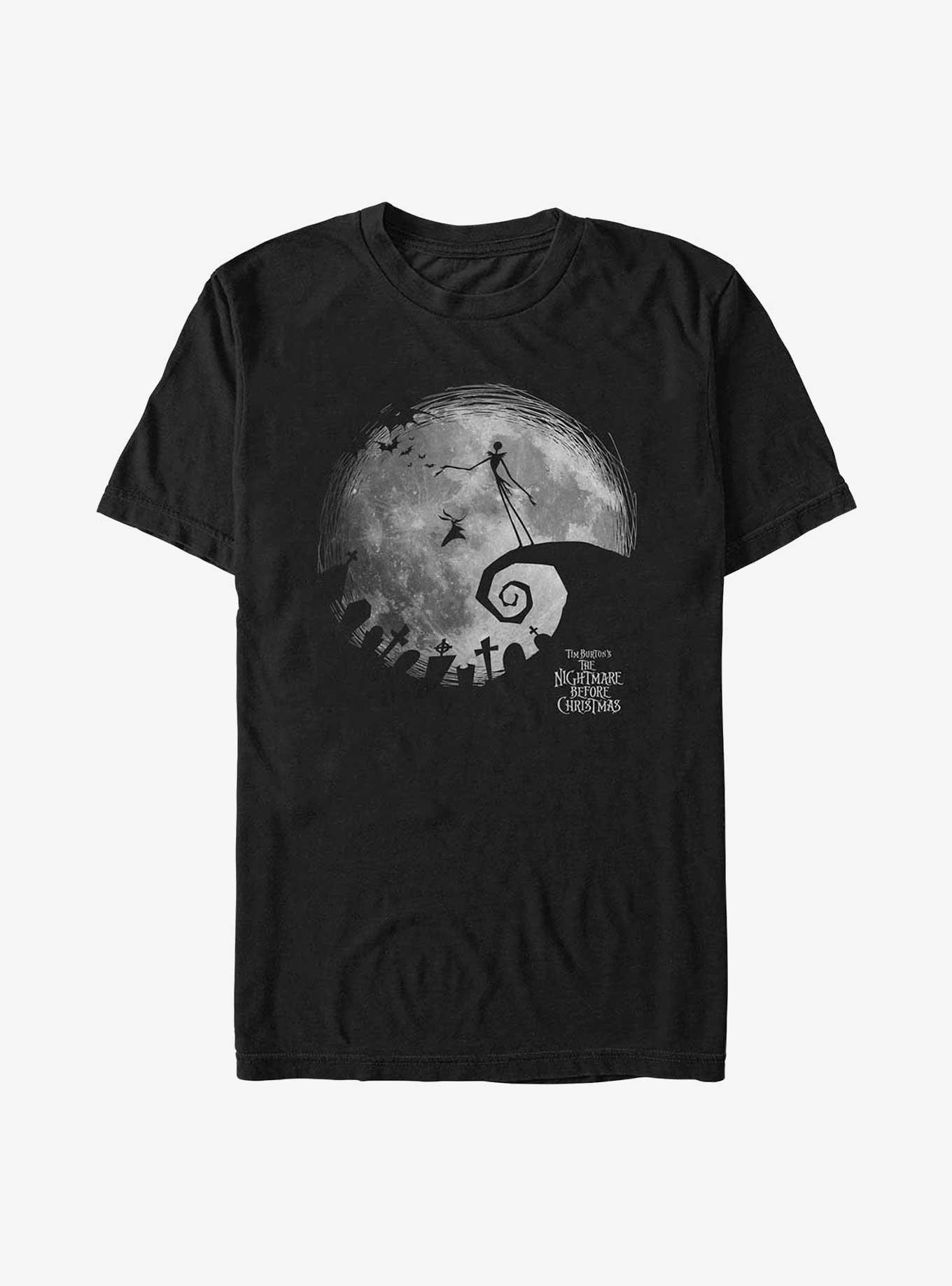 The Nightmare Before Christmas Jack Skellington Night Moon Extra Soft T-Shirt | Graphic T-Shirt for Unisex